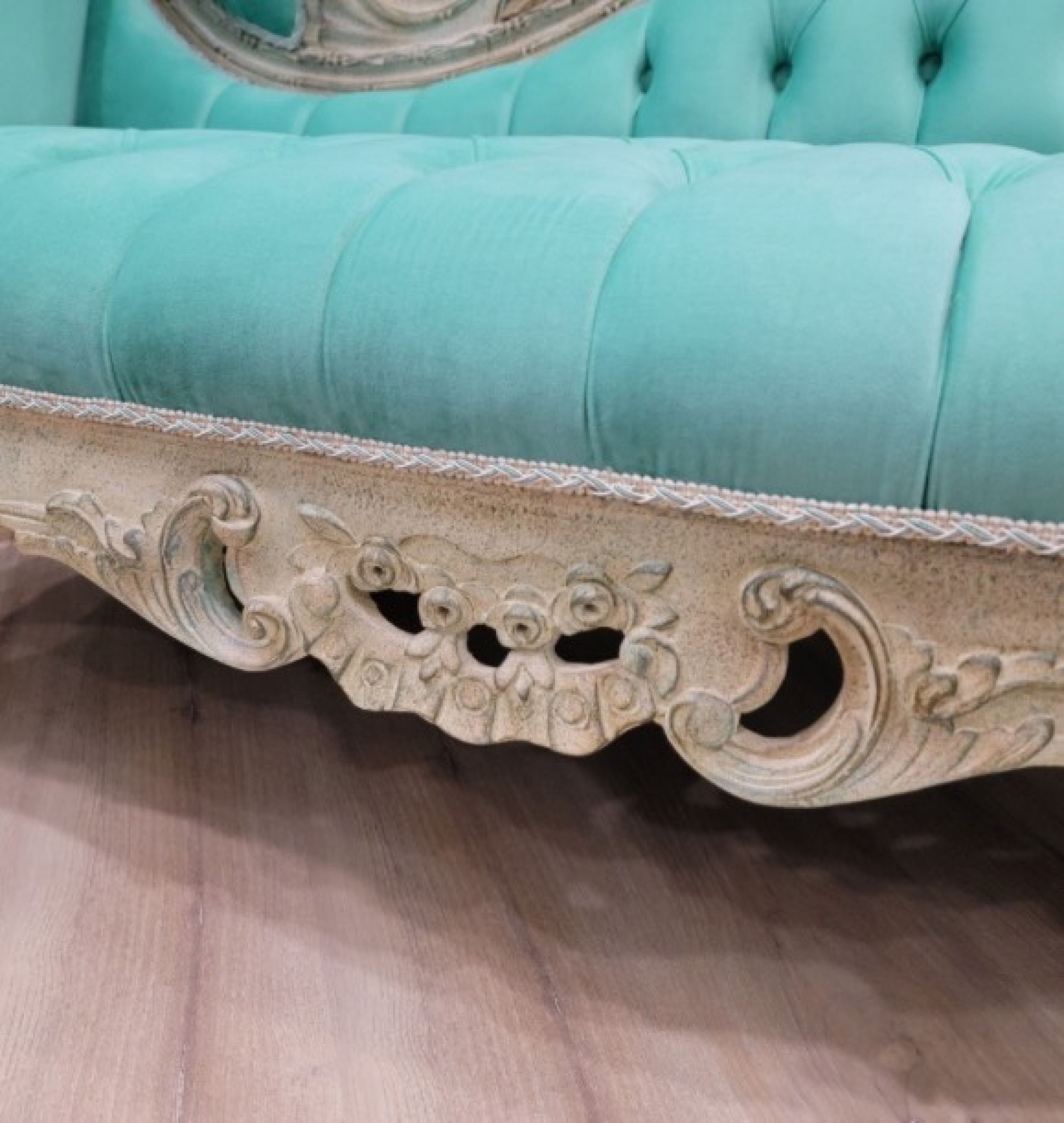 seafoam chaise