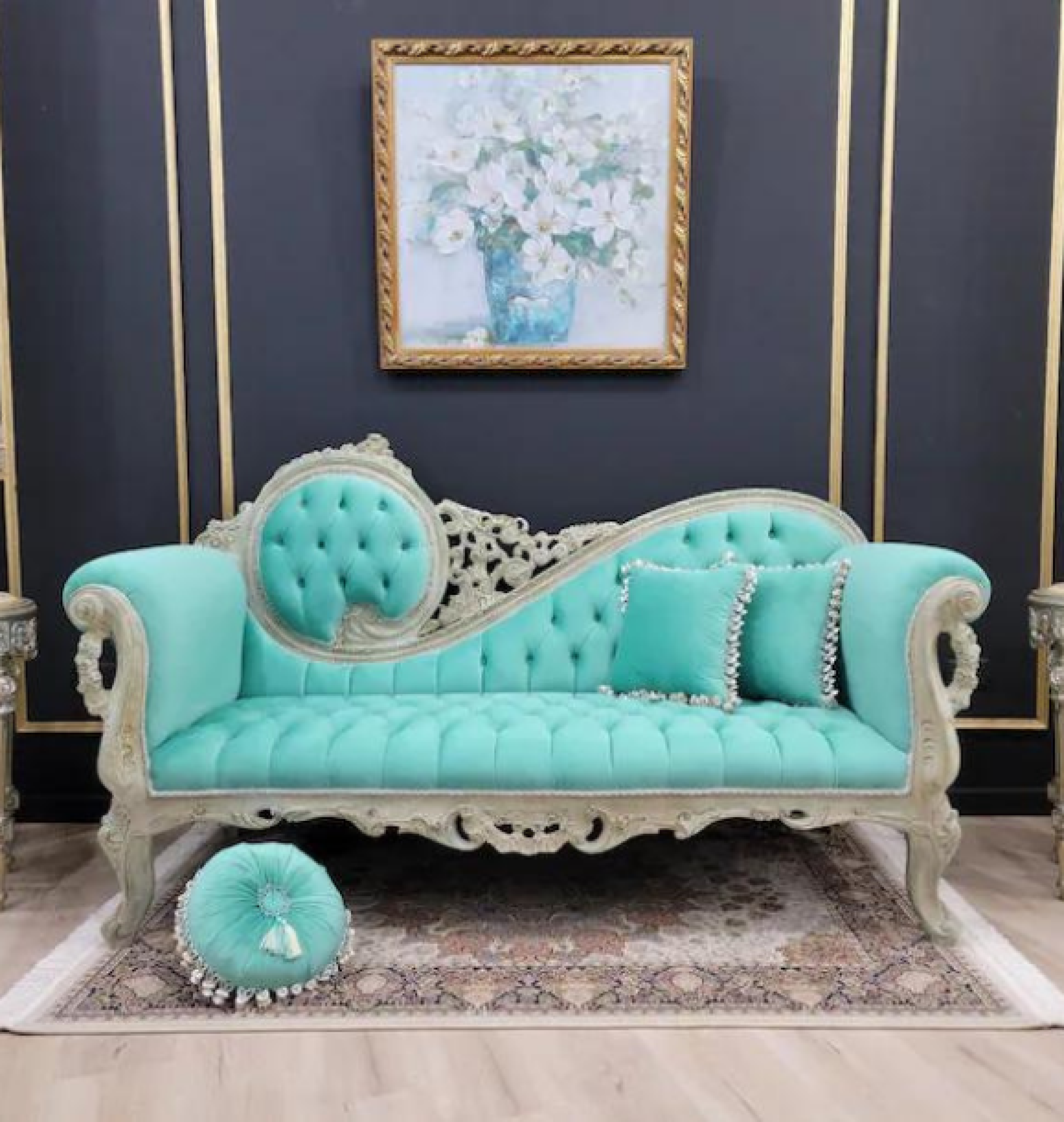 seafoam chaise