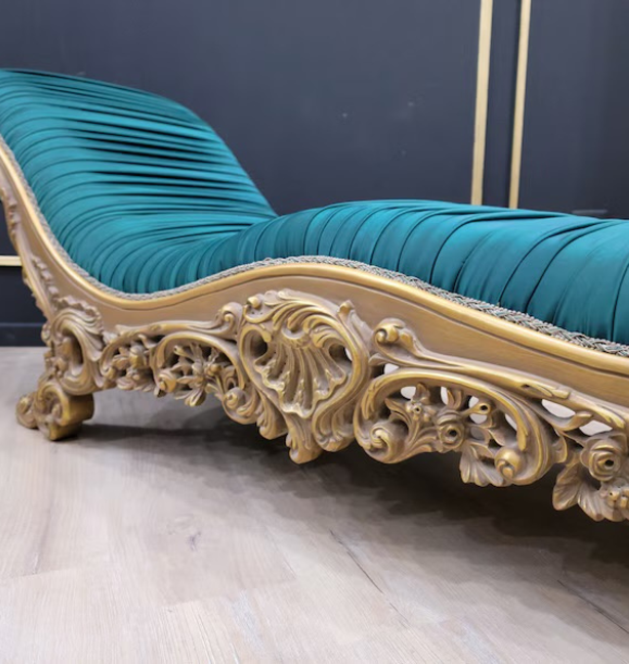 teal chaise