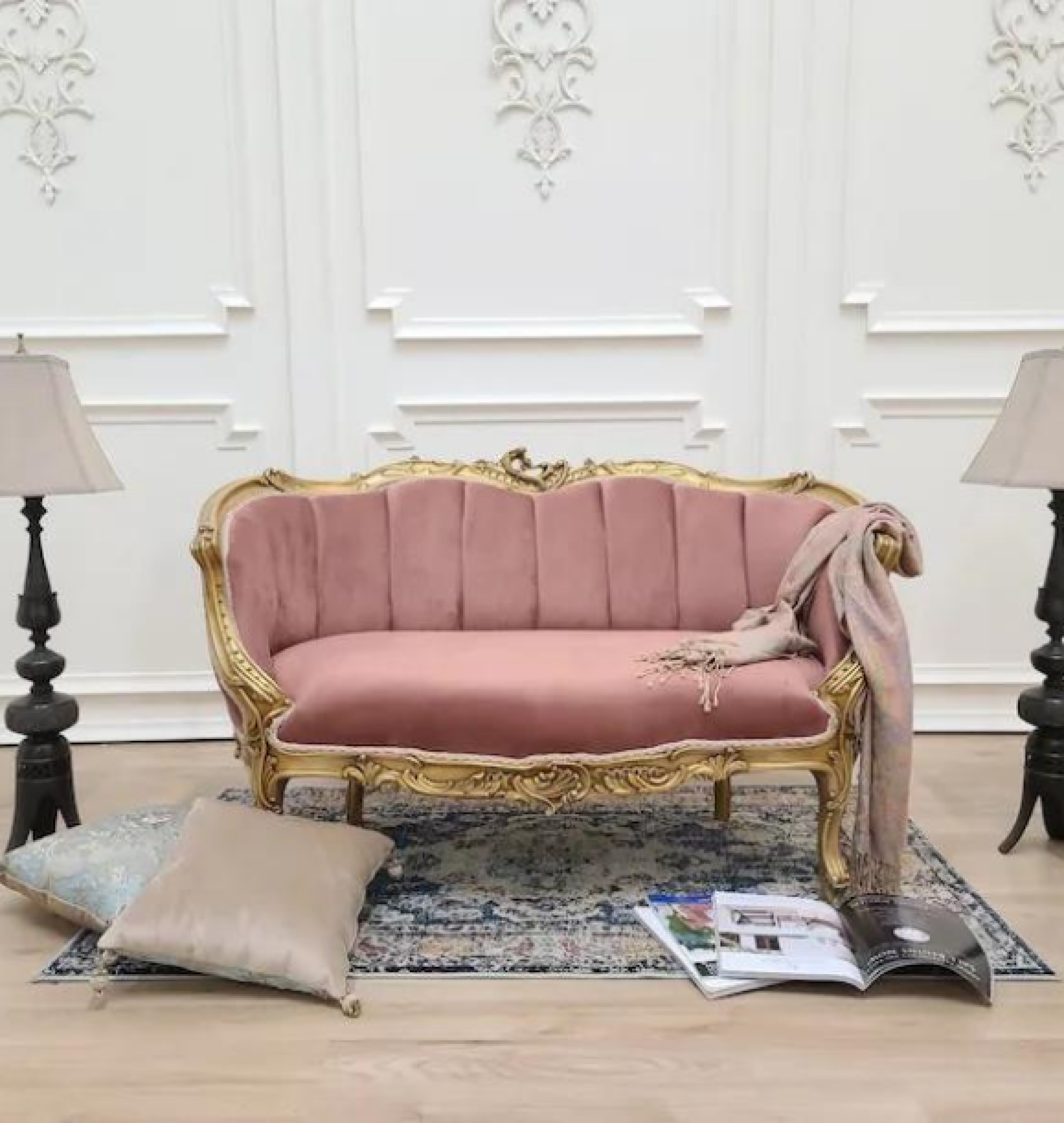 blush settee
