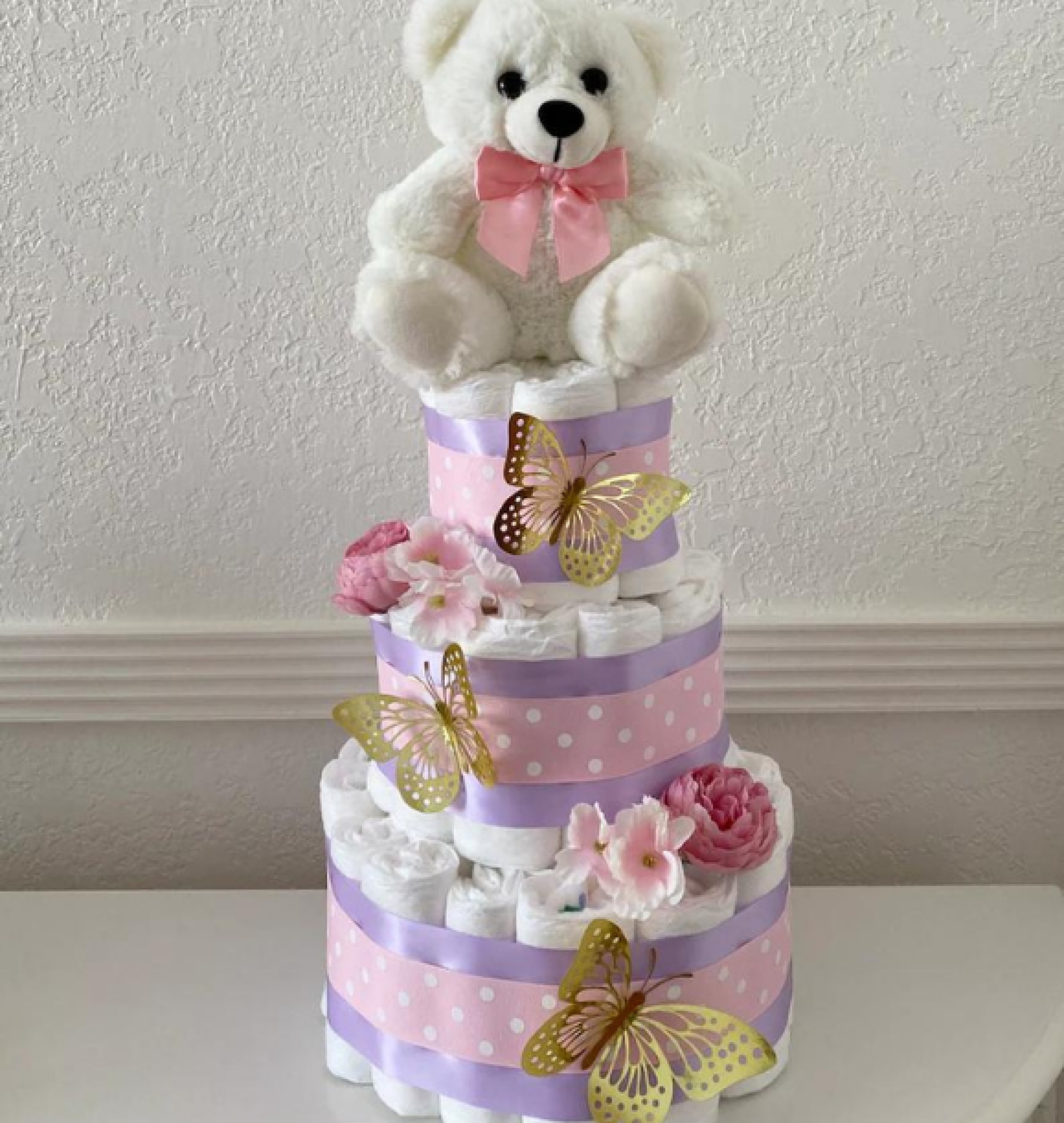 teddy diaper cake