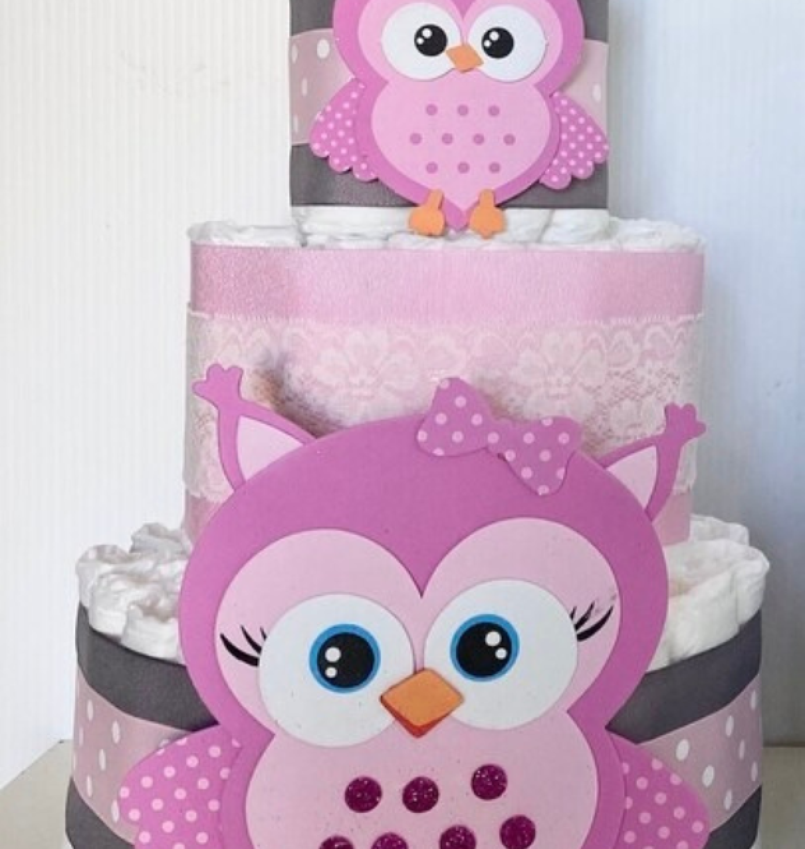 owl diaper cake