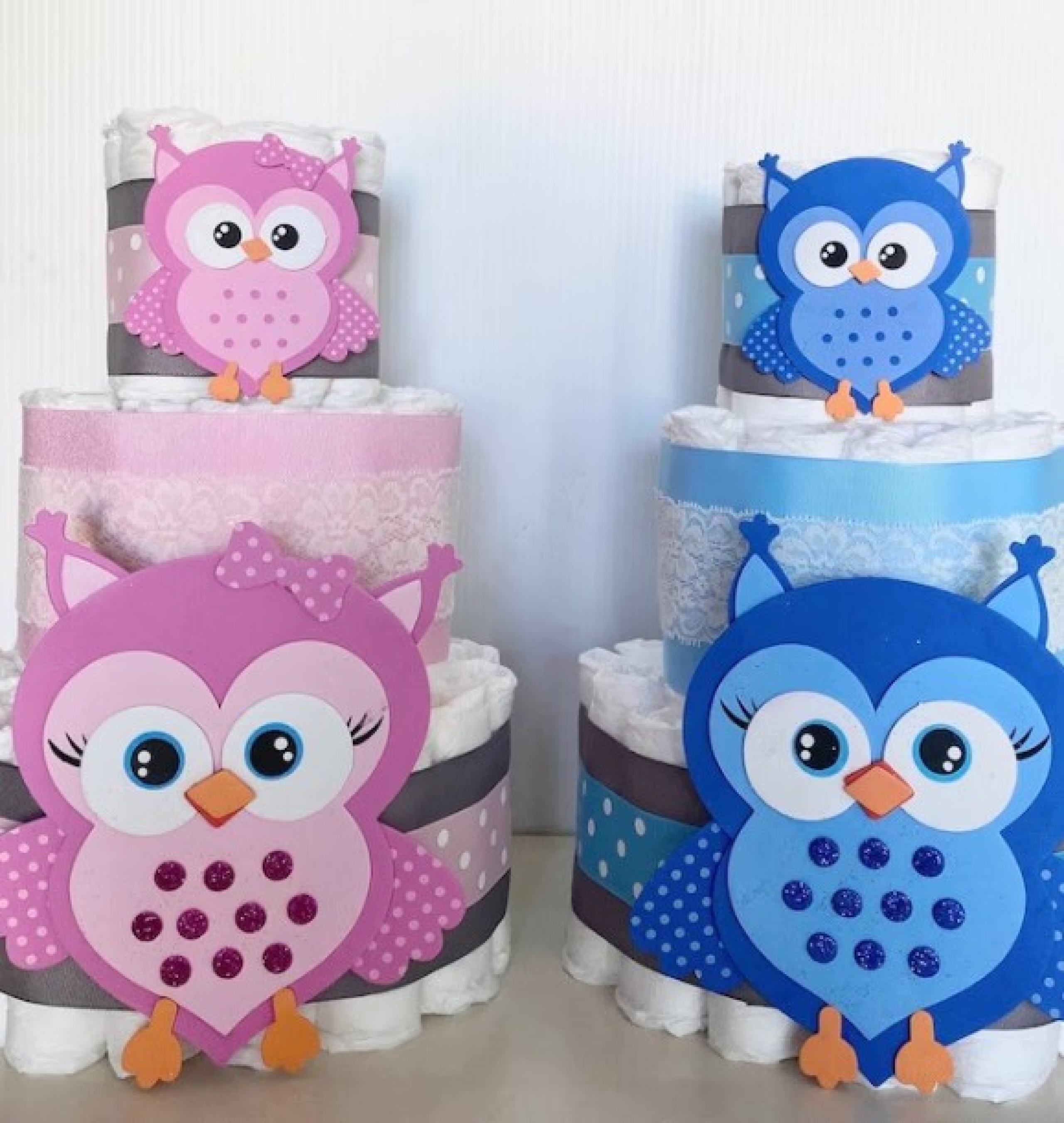 owl diaper cake