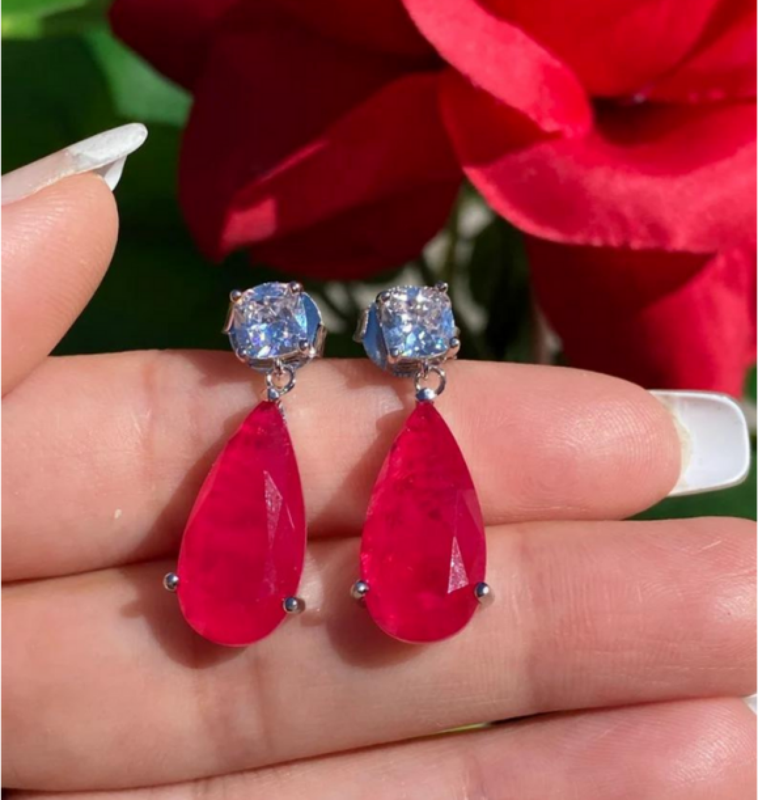 ruby  earrings