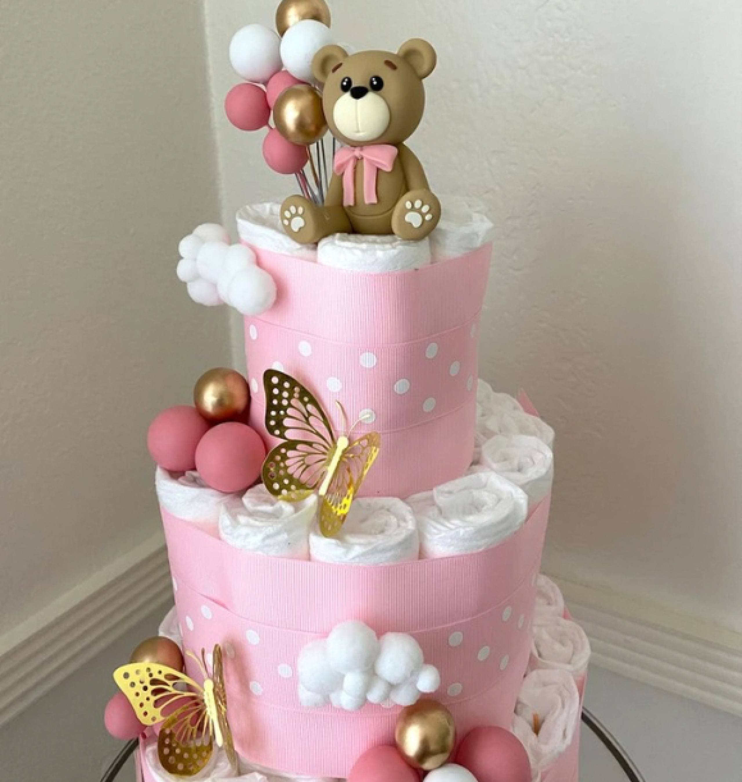 teddy diaper cake