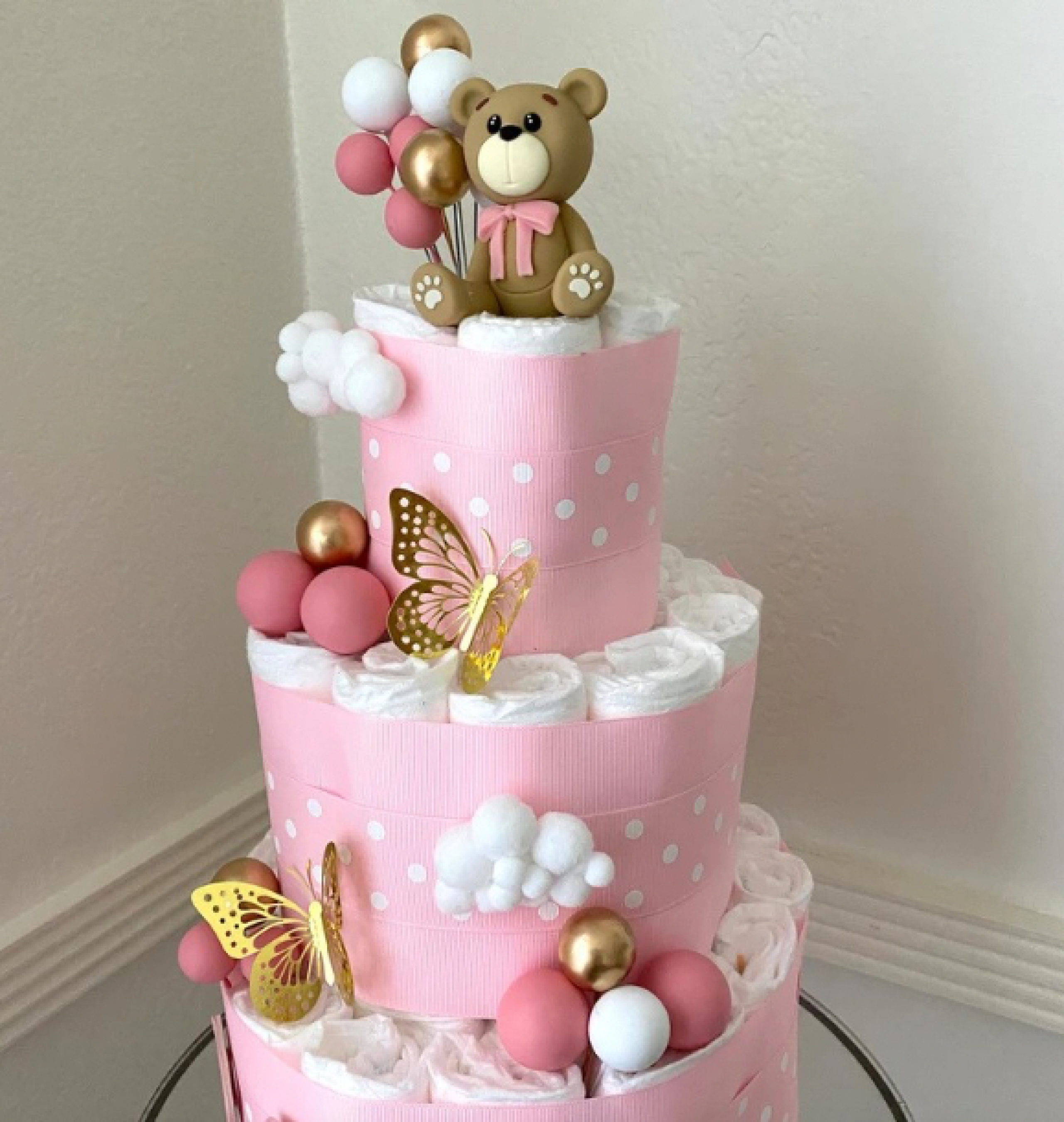teddy diaper cake