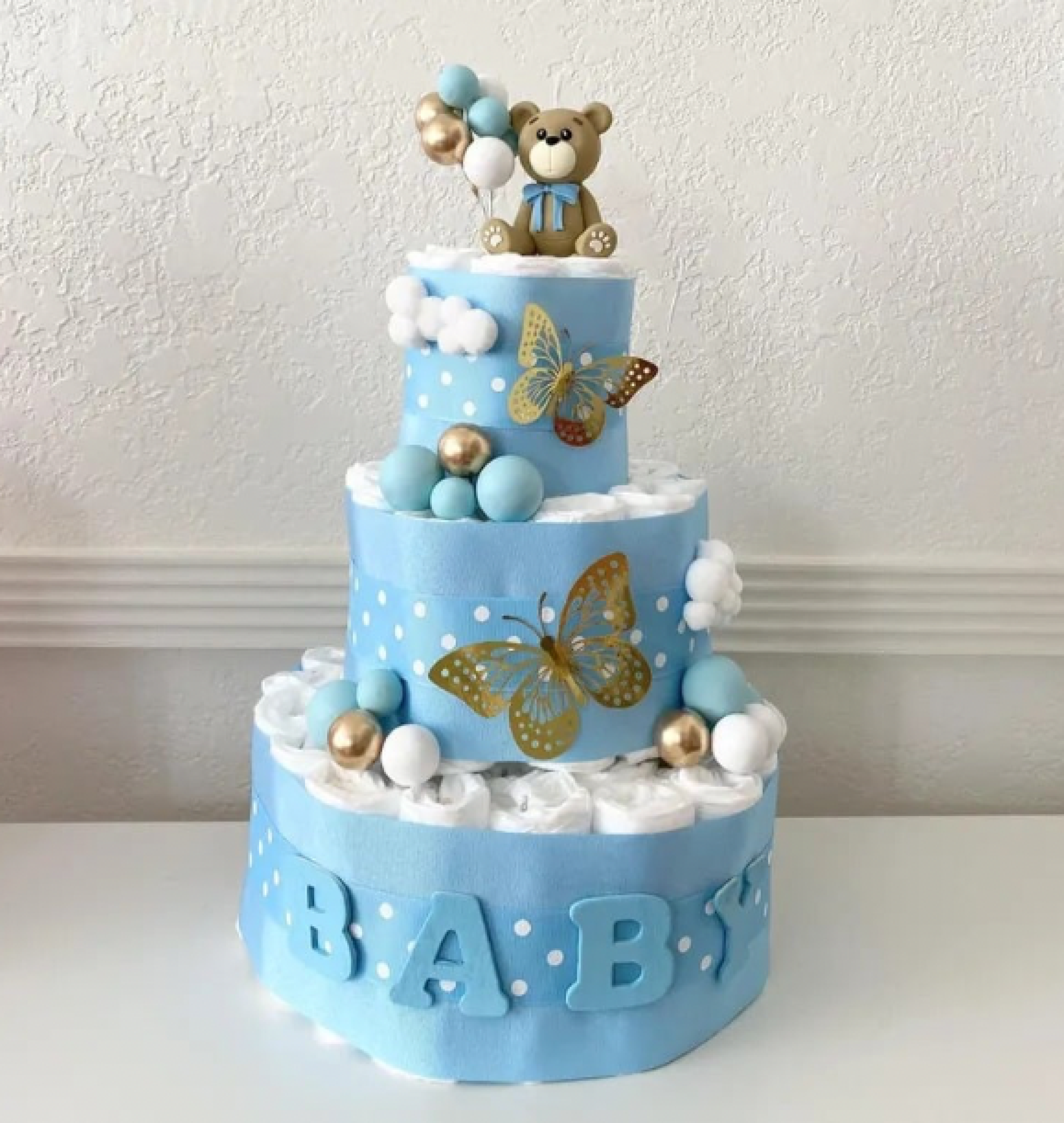 teddy diaper cake