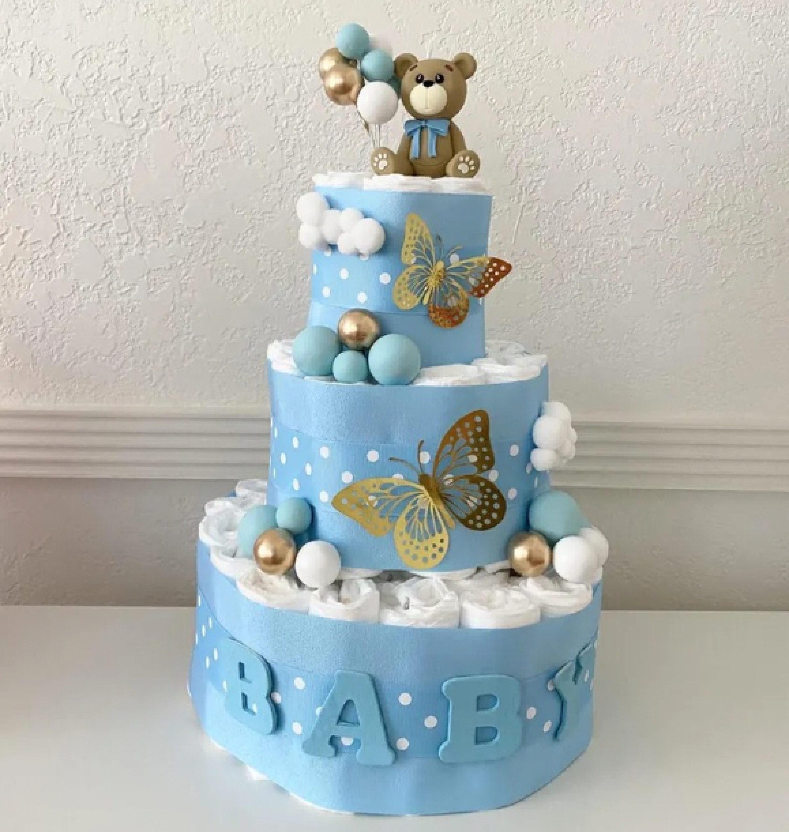 teddy diaper cake