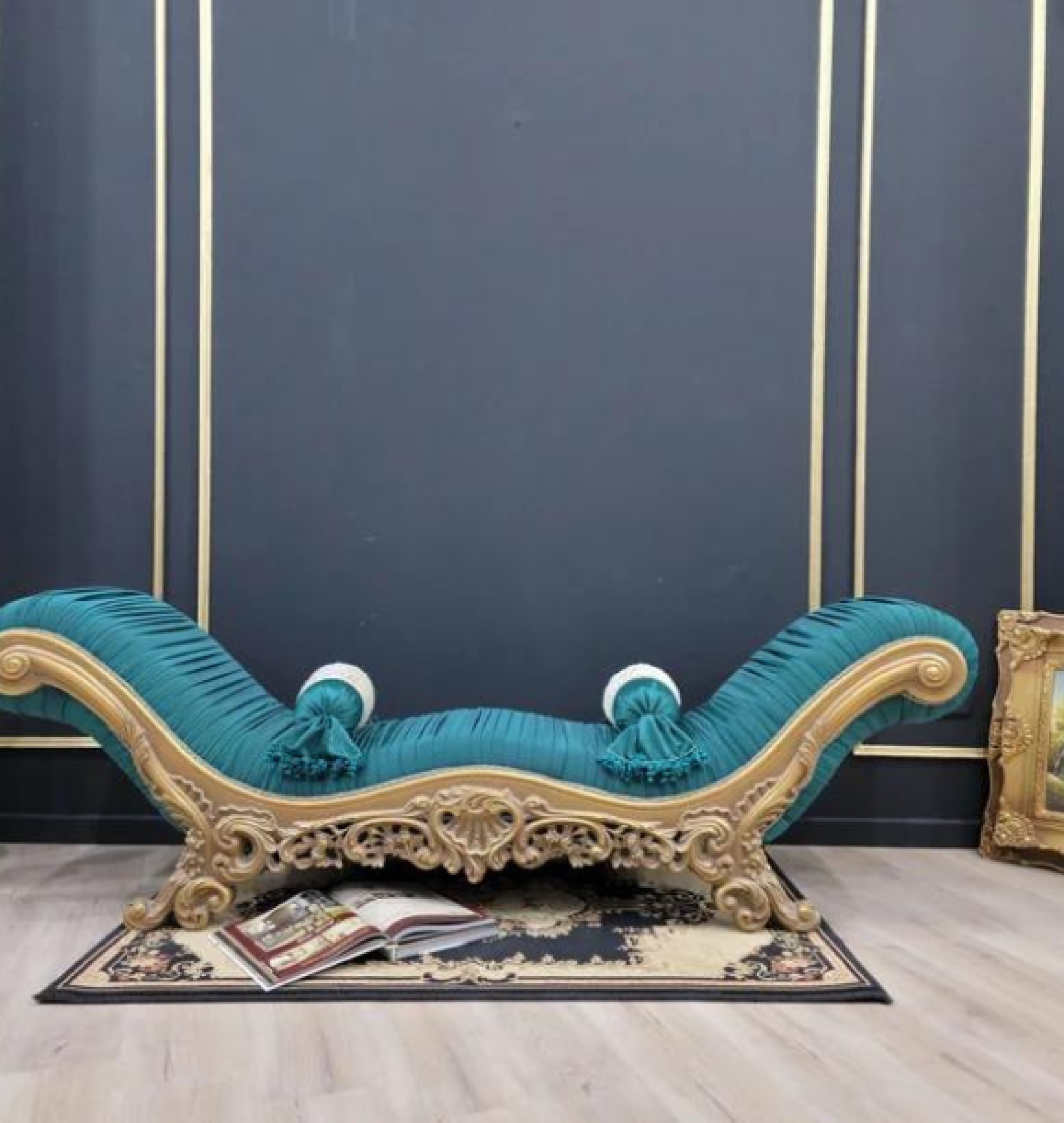 teal chaise