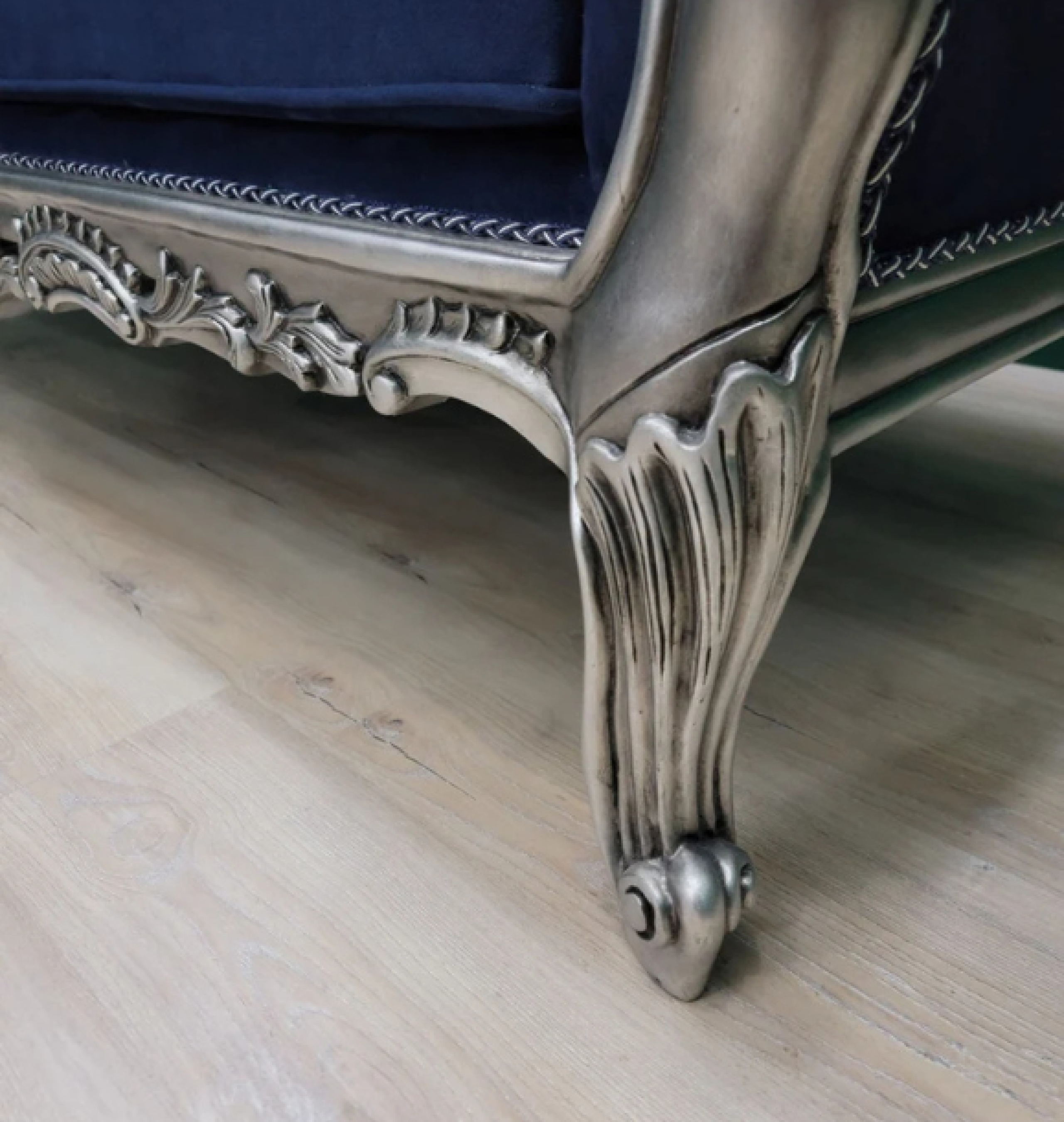 navy chaise