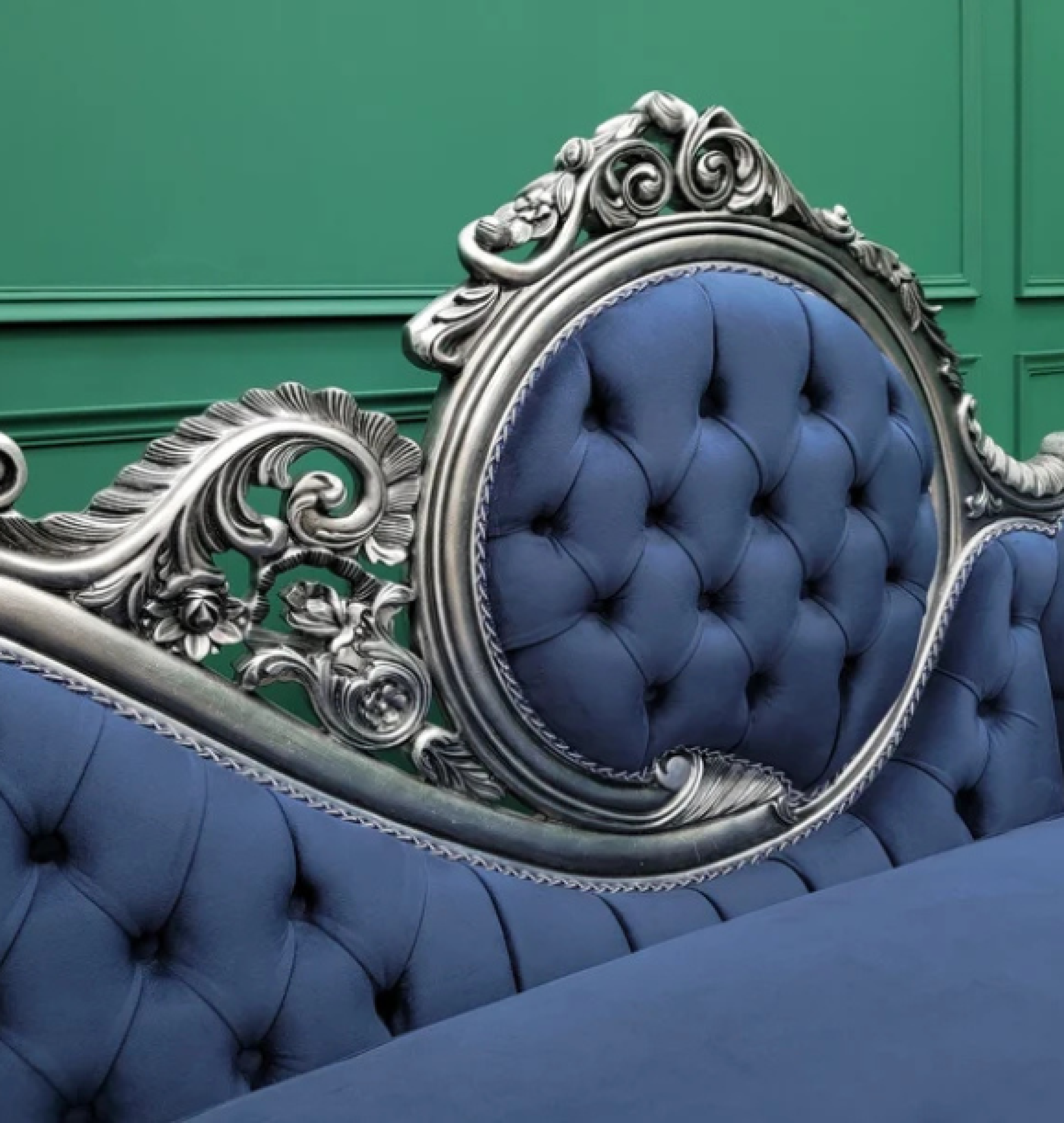 navy chaise