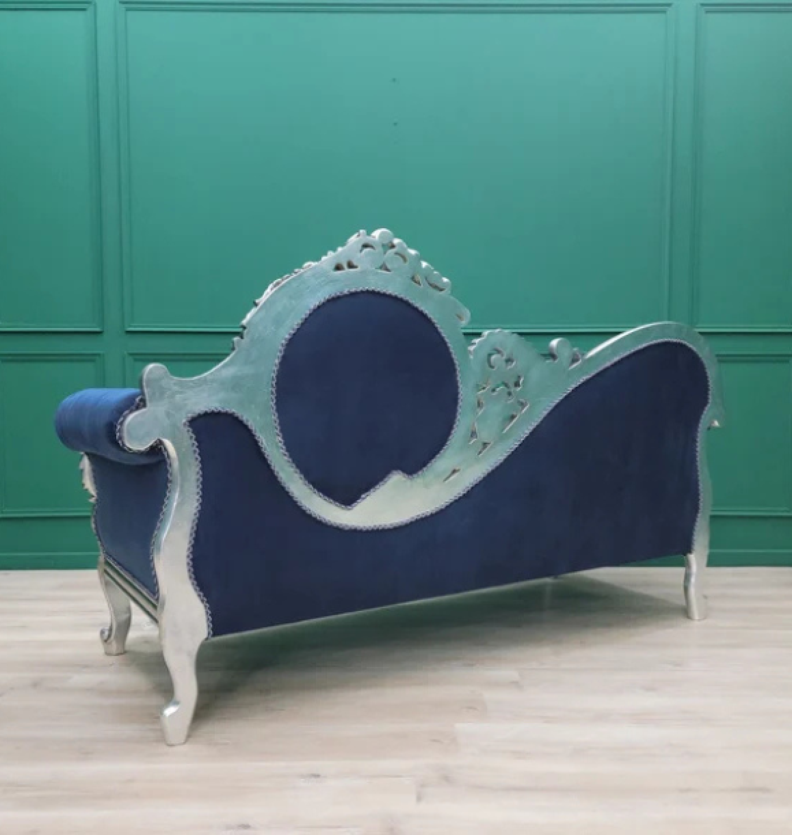 navy chaise