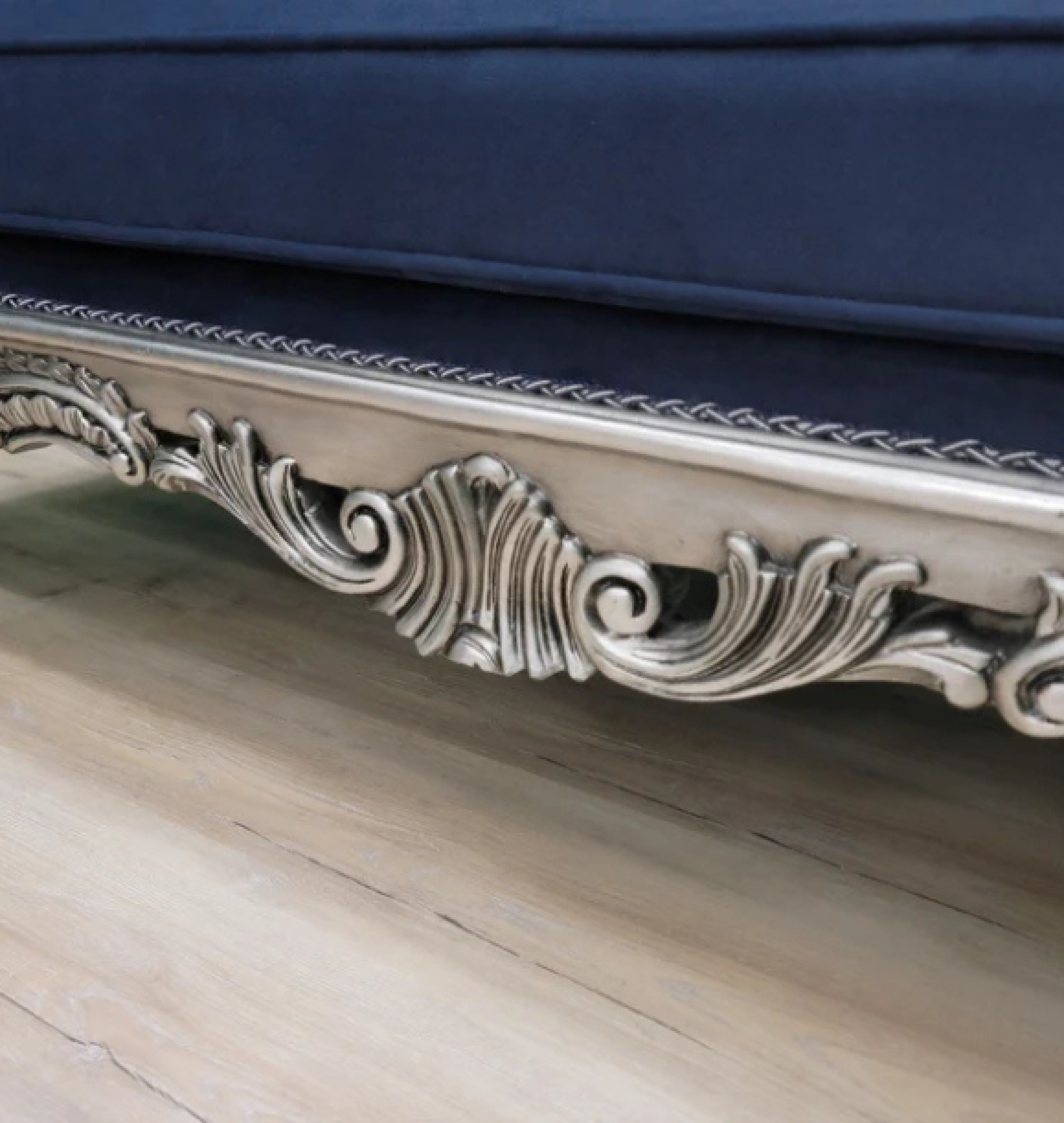 navy chaise