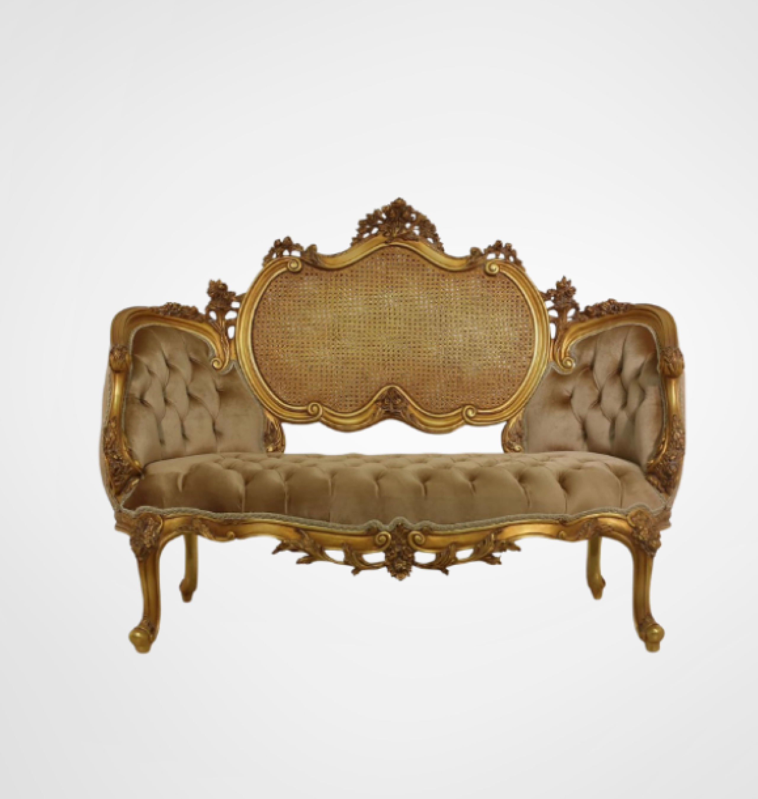 gold settee