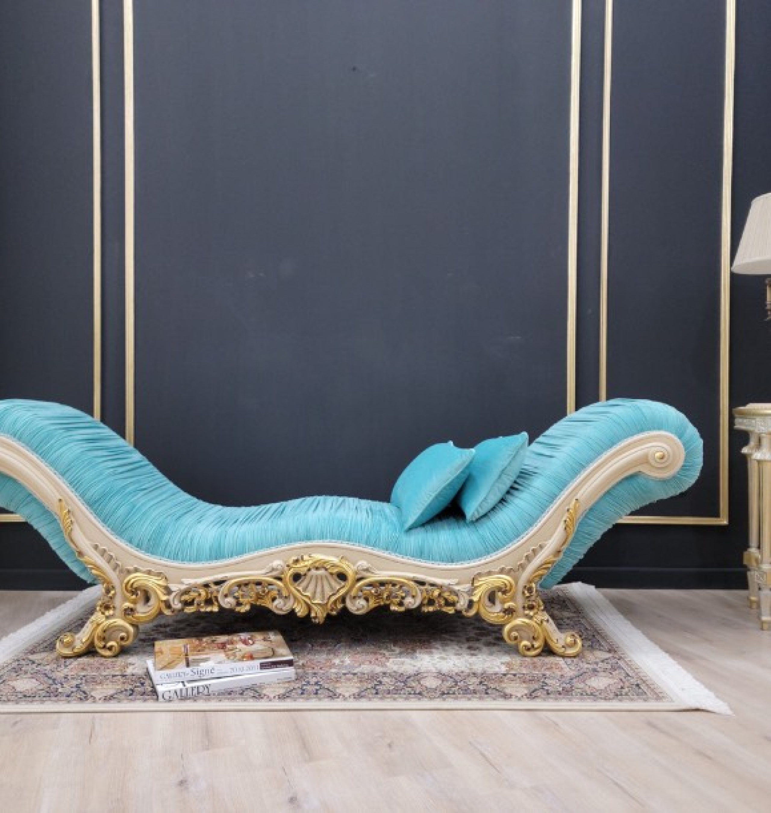 turquoise chaise