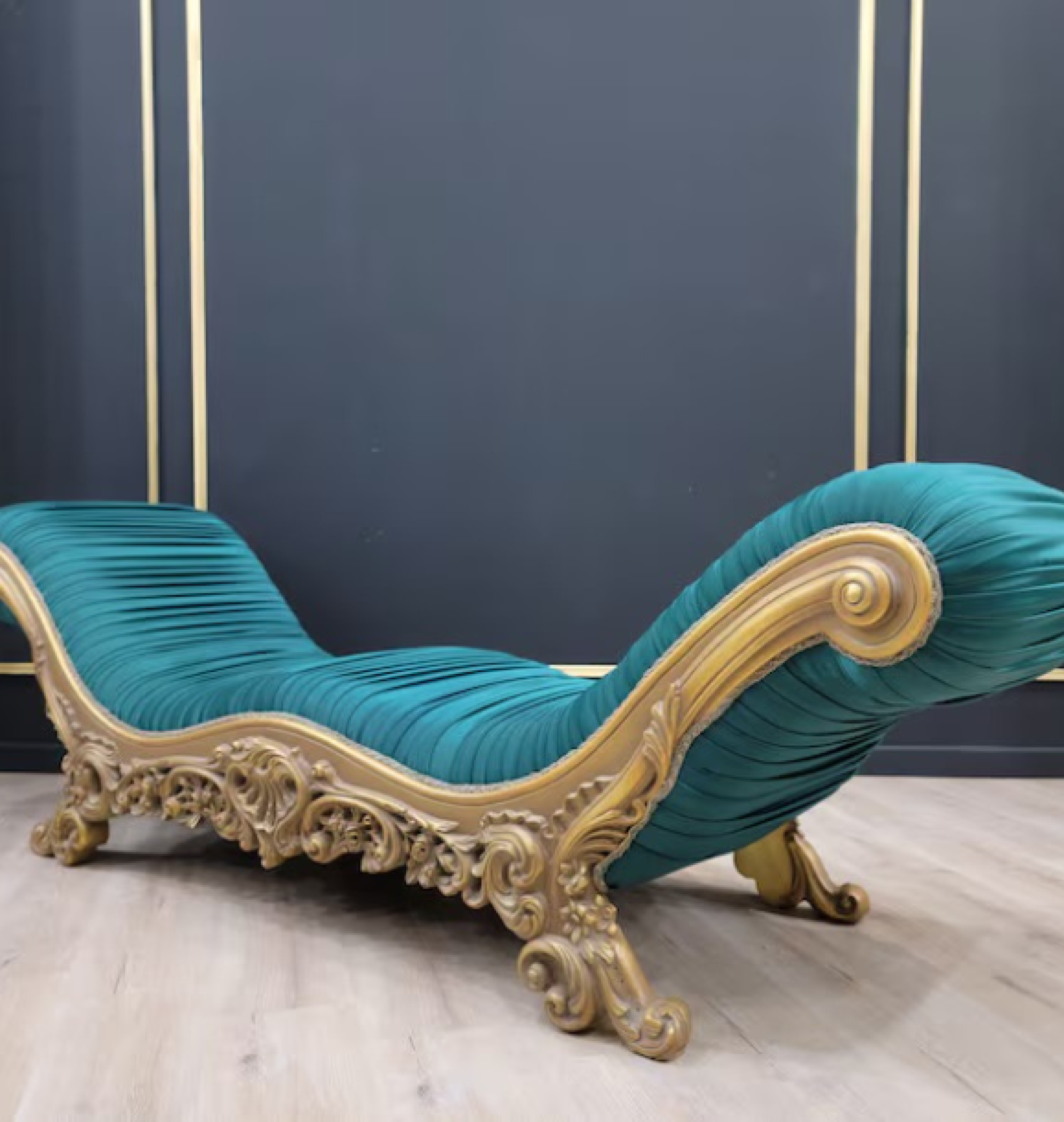 teal chaise