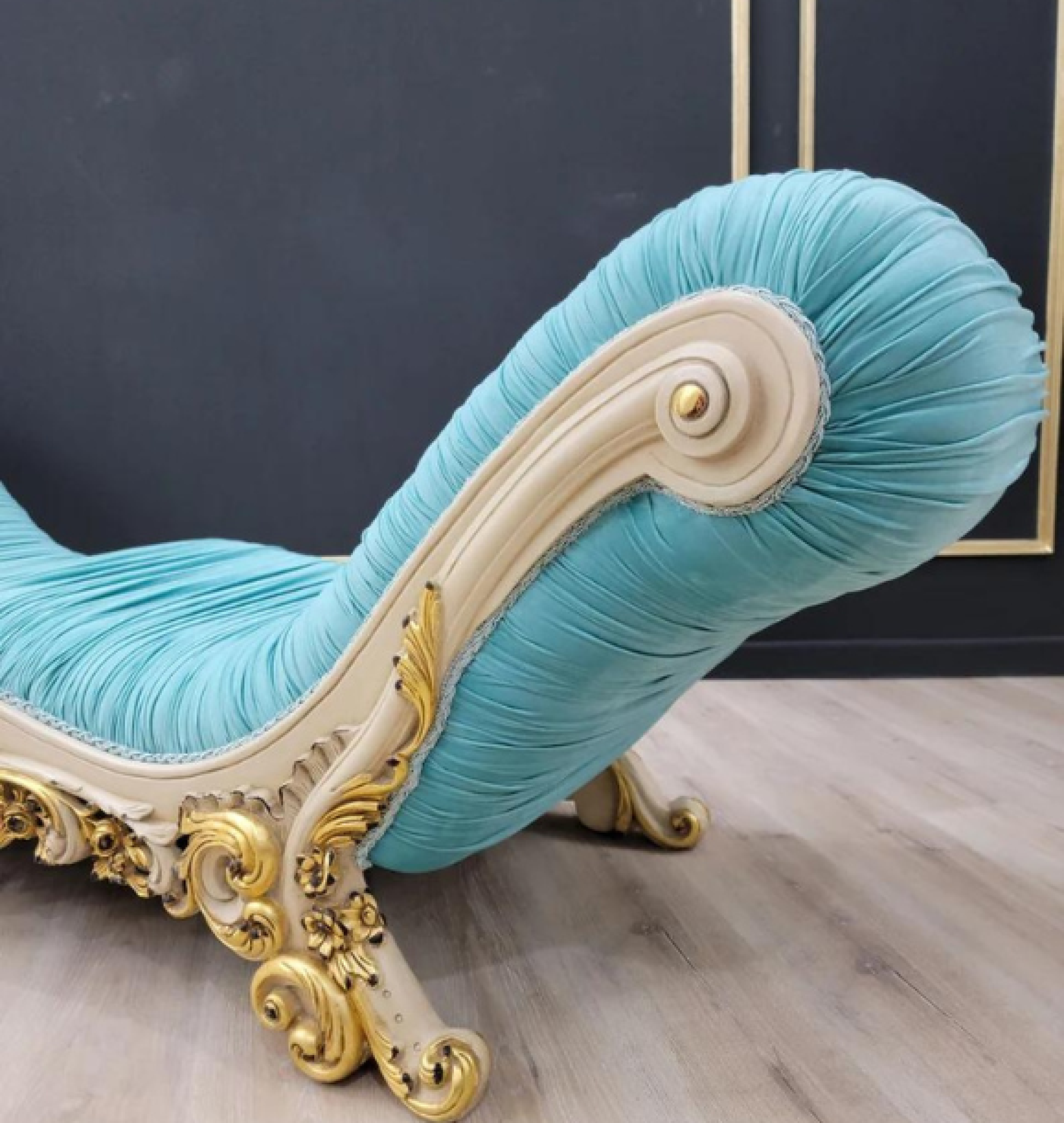 turquoise chaise