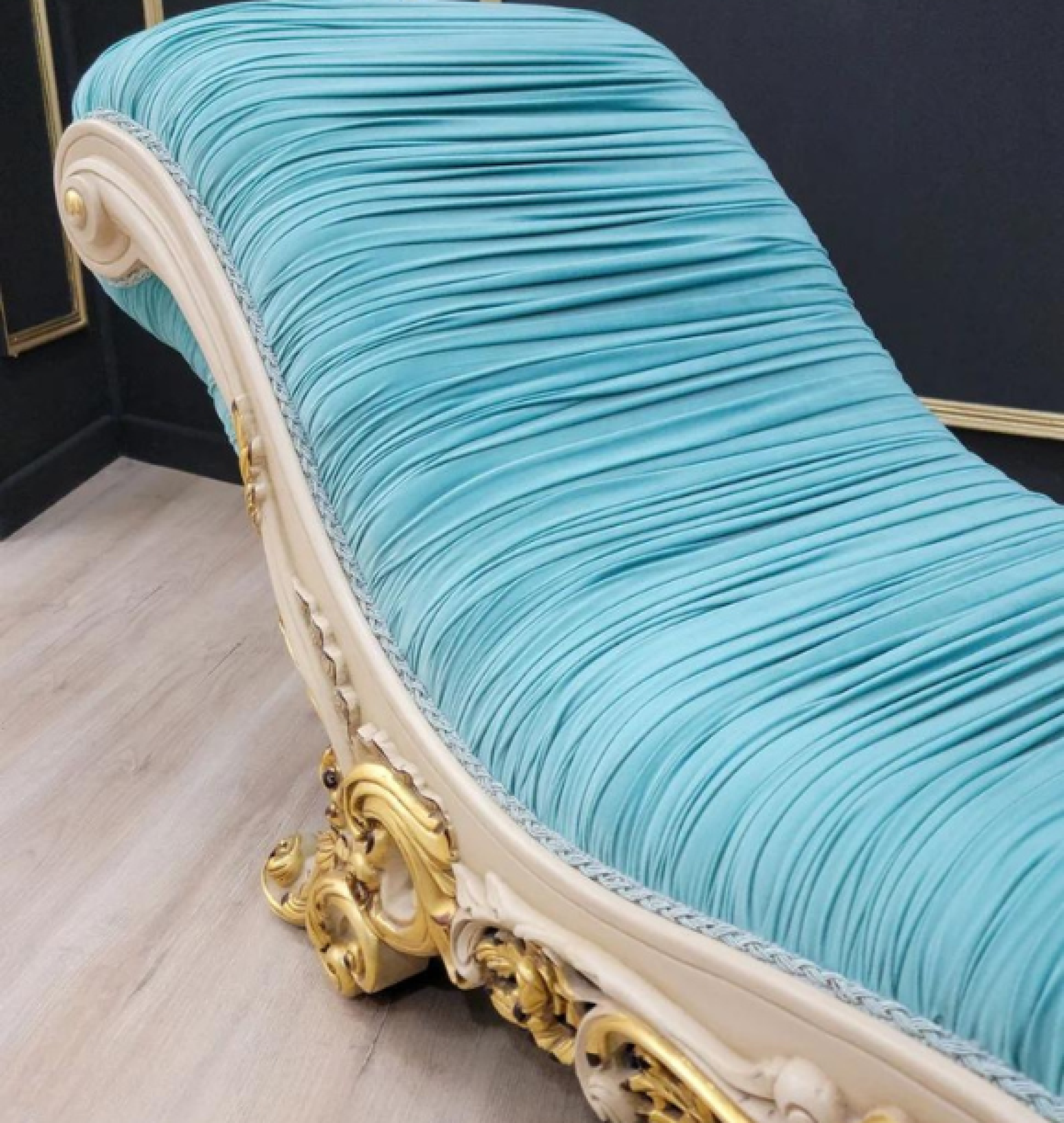 turquoise chaise