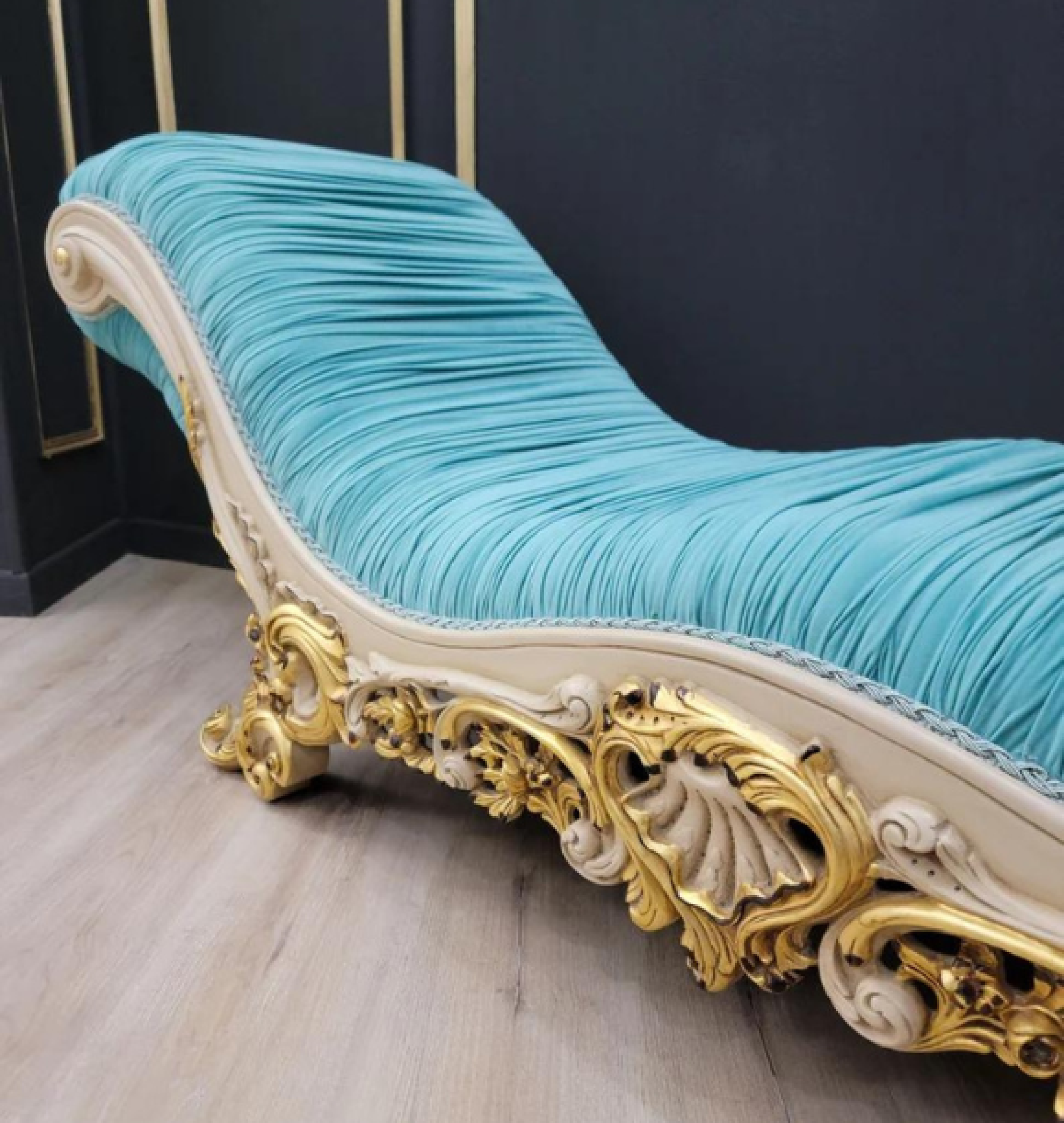 turquoise chaise