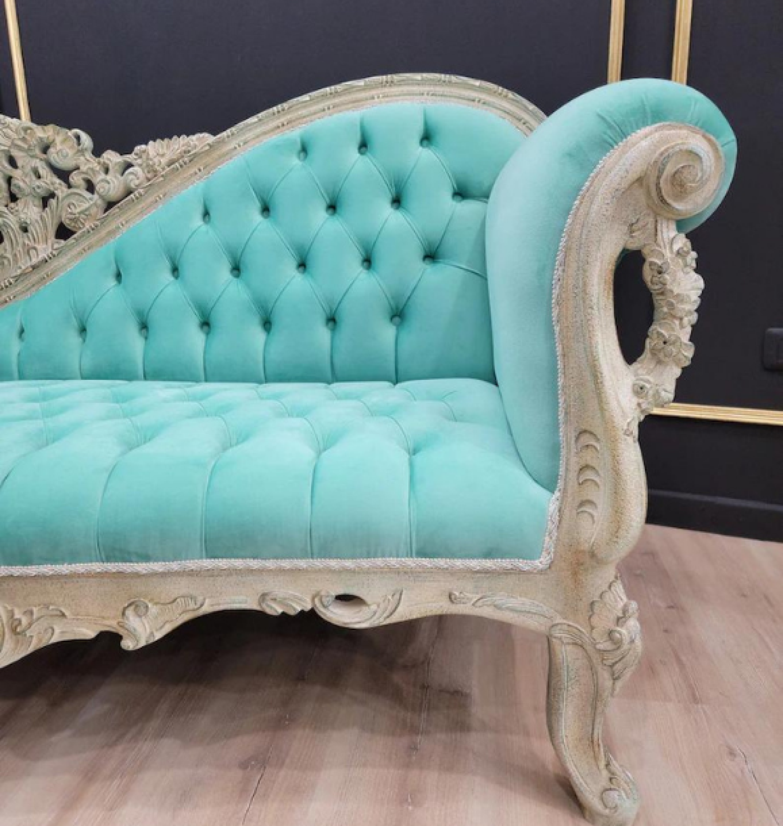 seafoam chaise