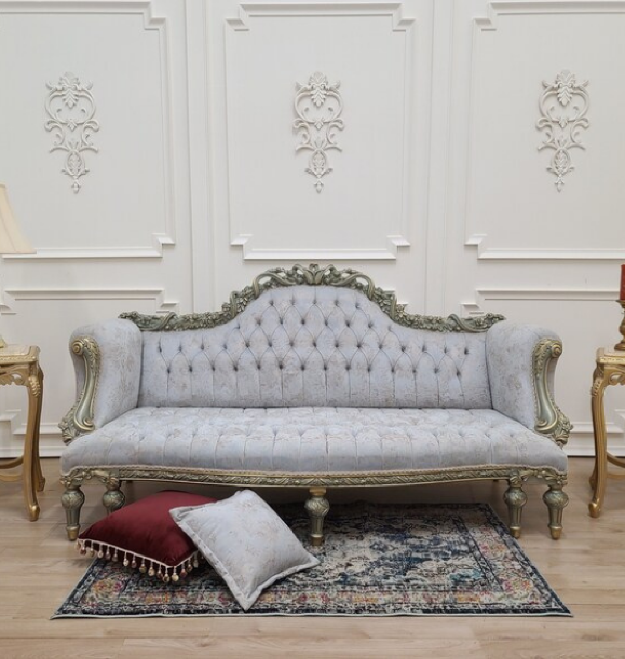 silver sofa