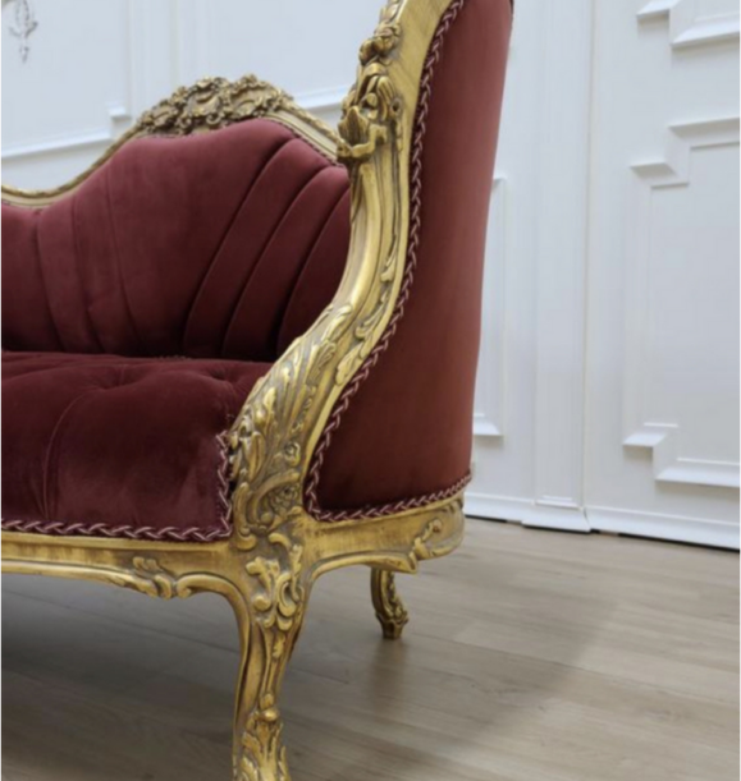 crimson settee