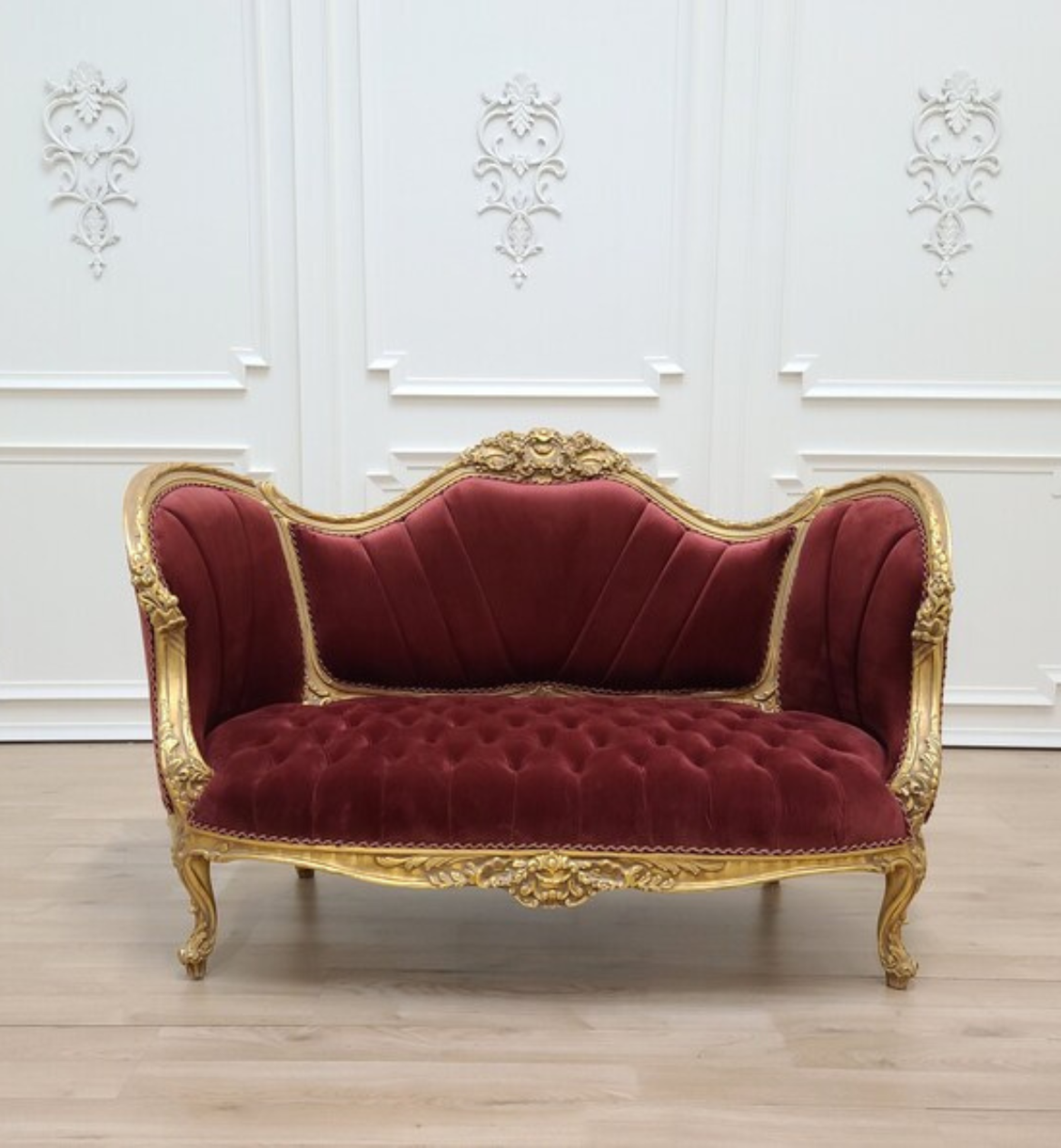 crimson settee