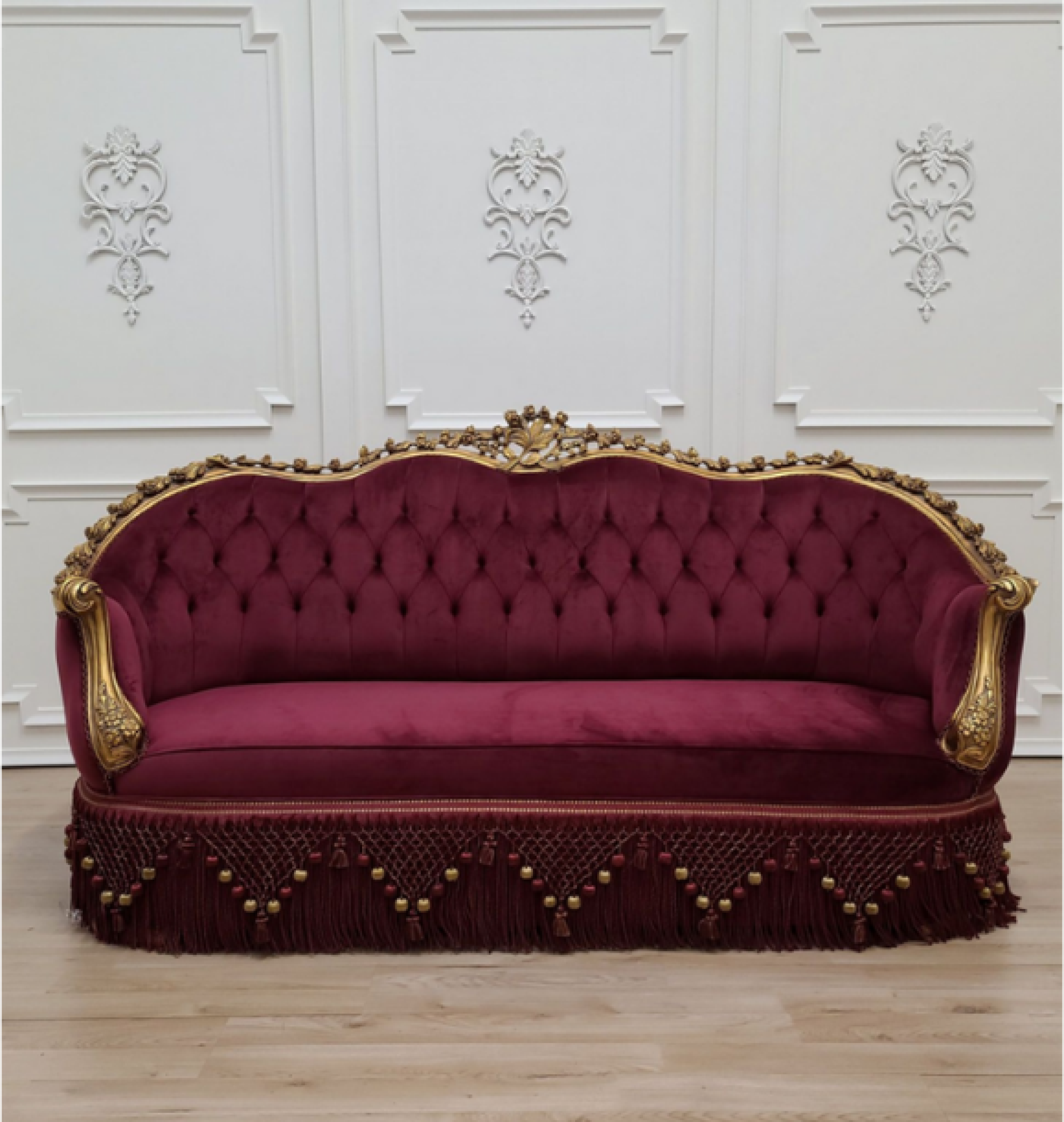 crimson  sofa