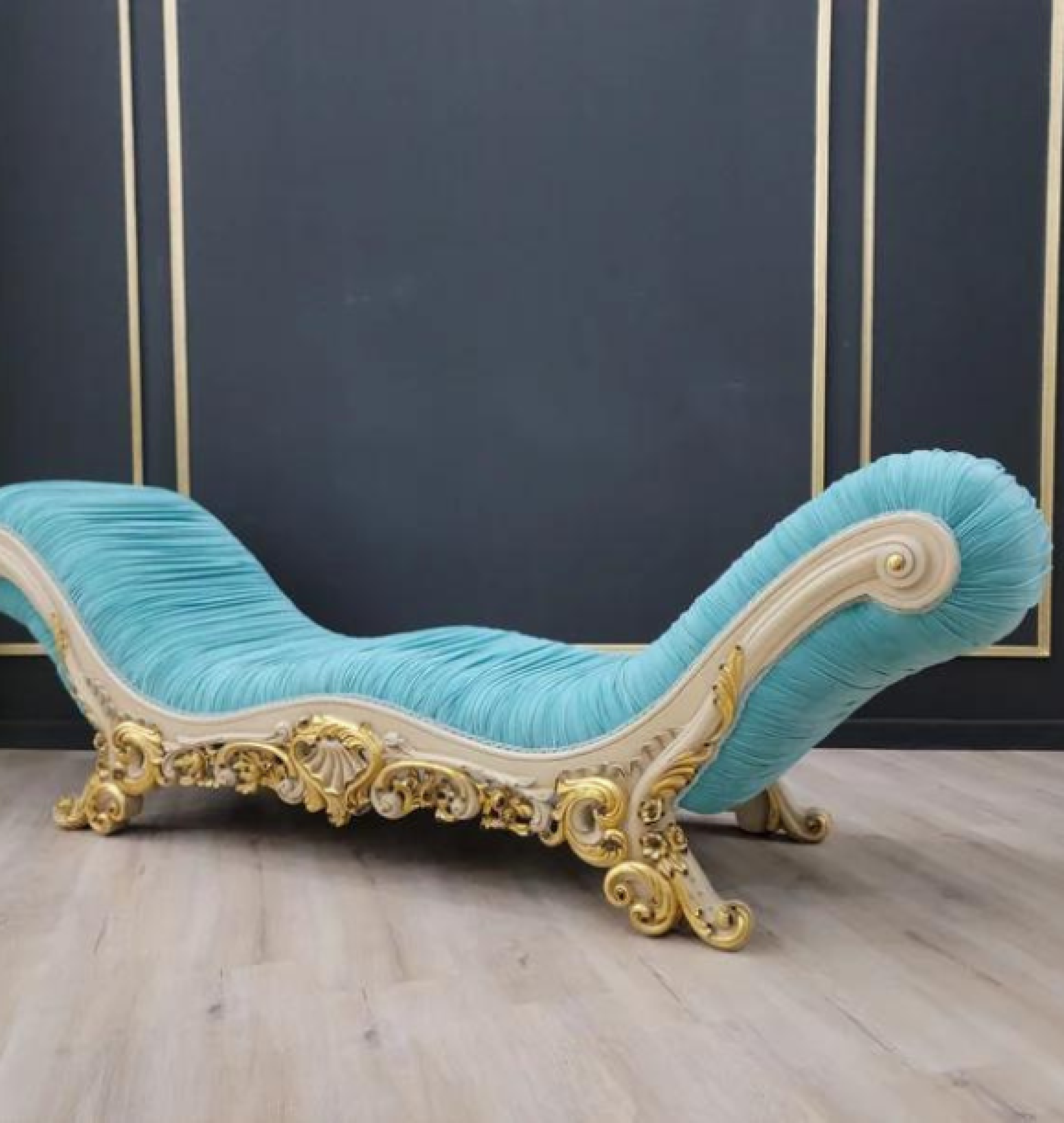 turquoise chaise