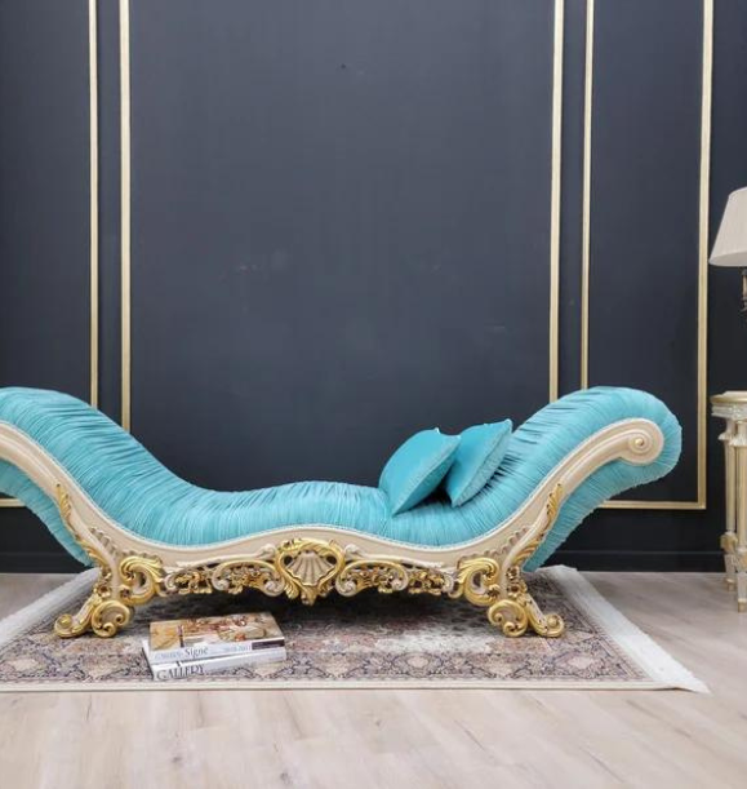 turquoise chaise