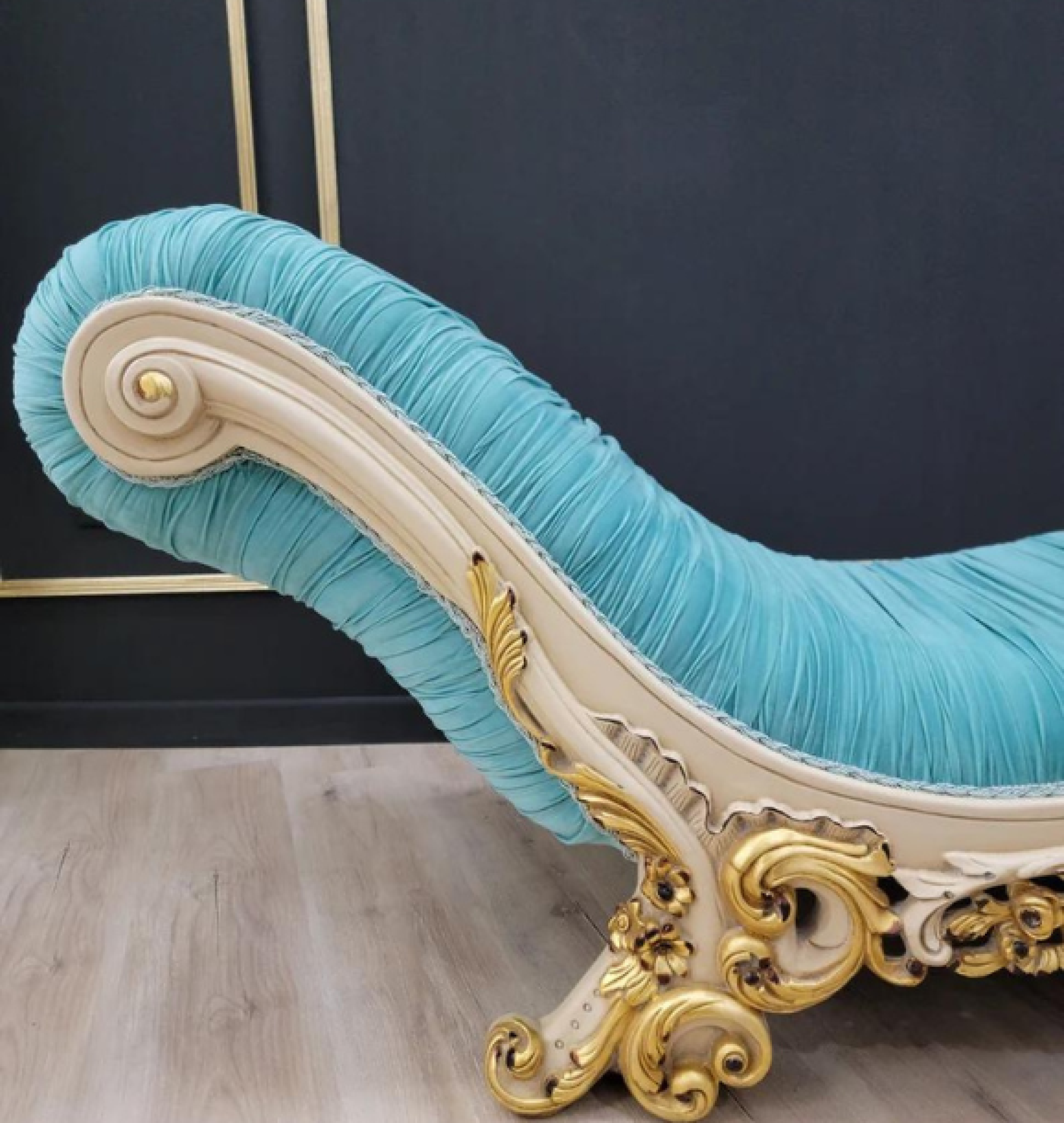 turquoise chaise