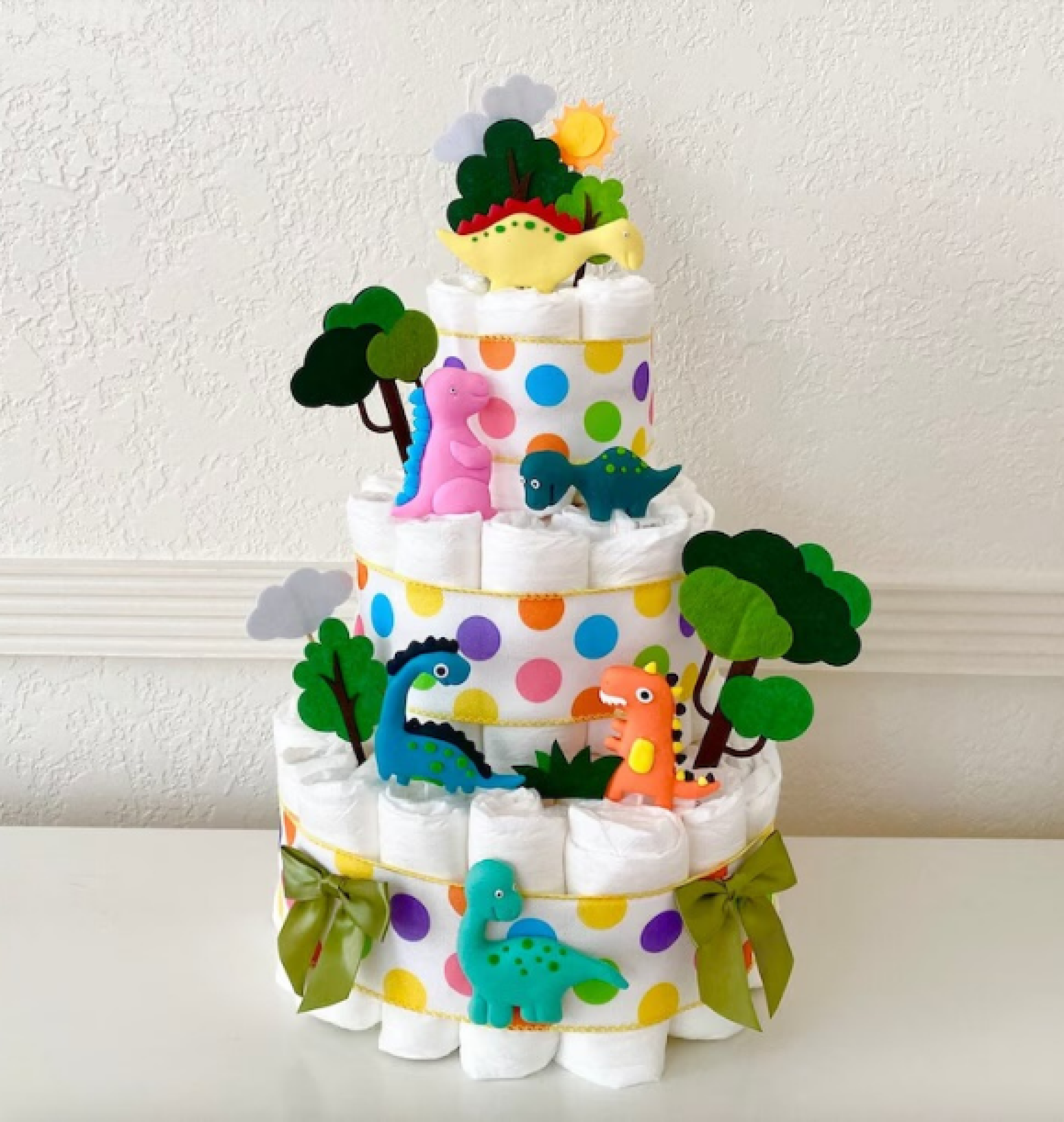 dinosaur diaper cake