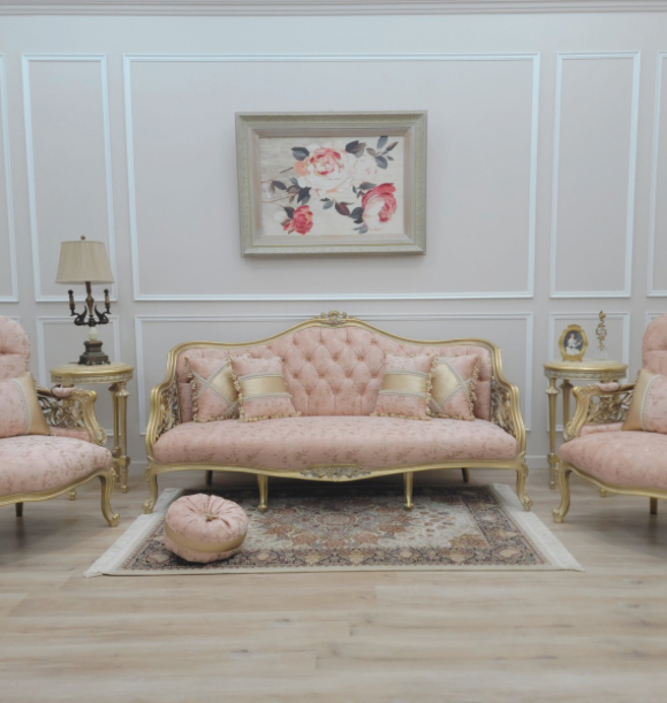 peach sofa