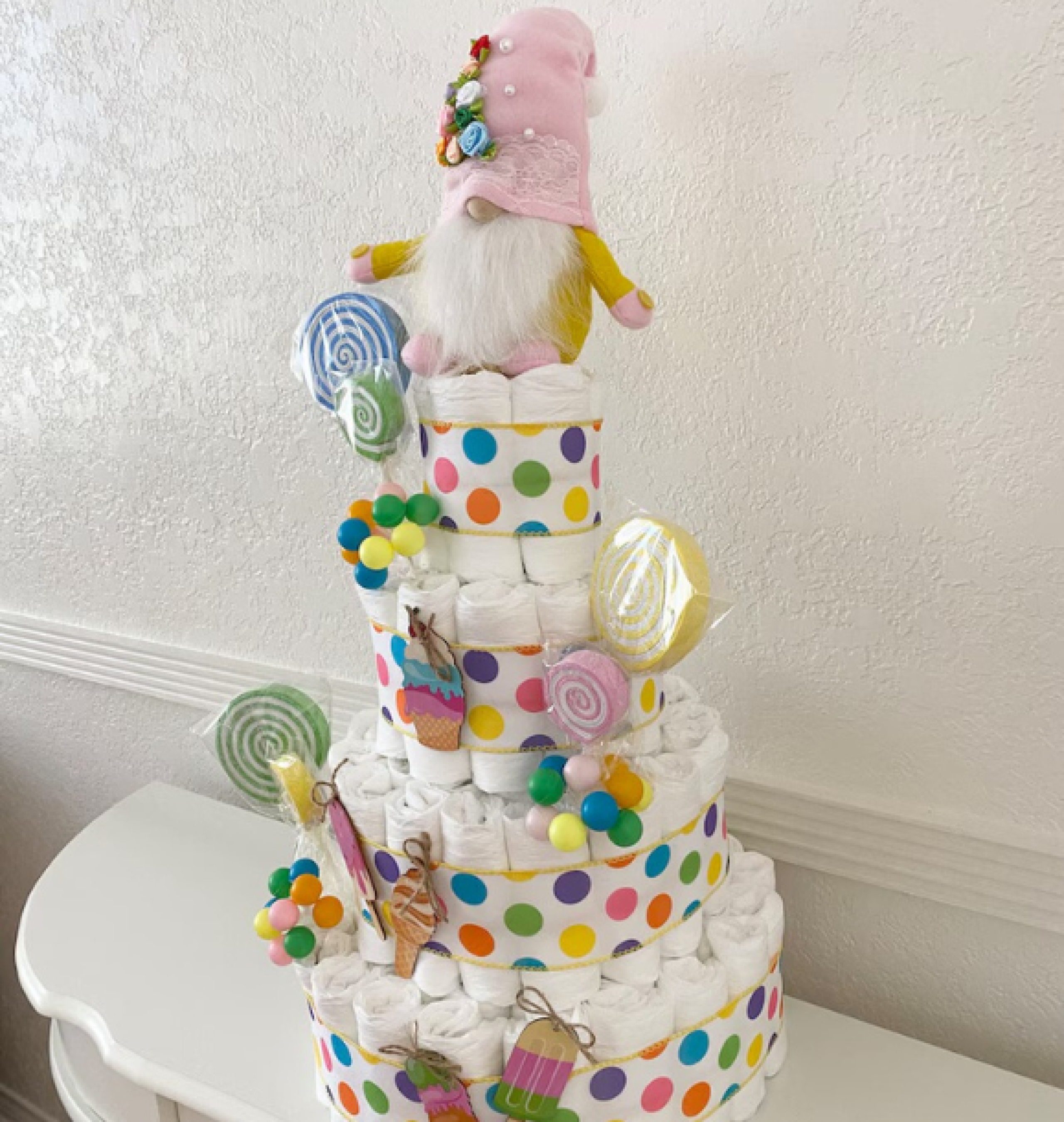 gnome diaper cake