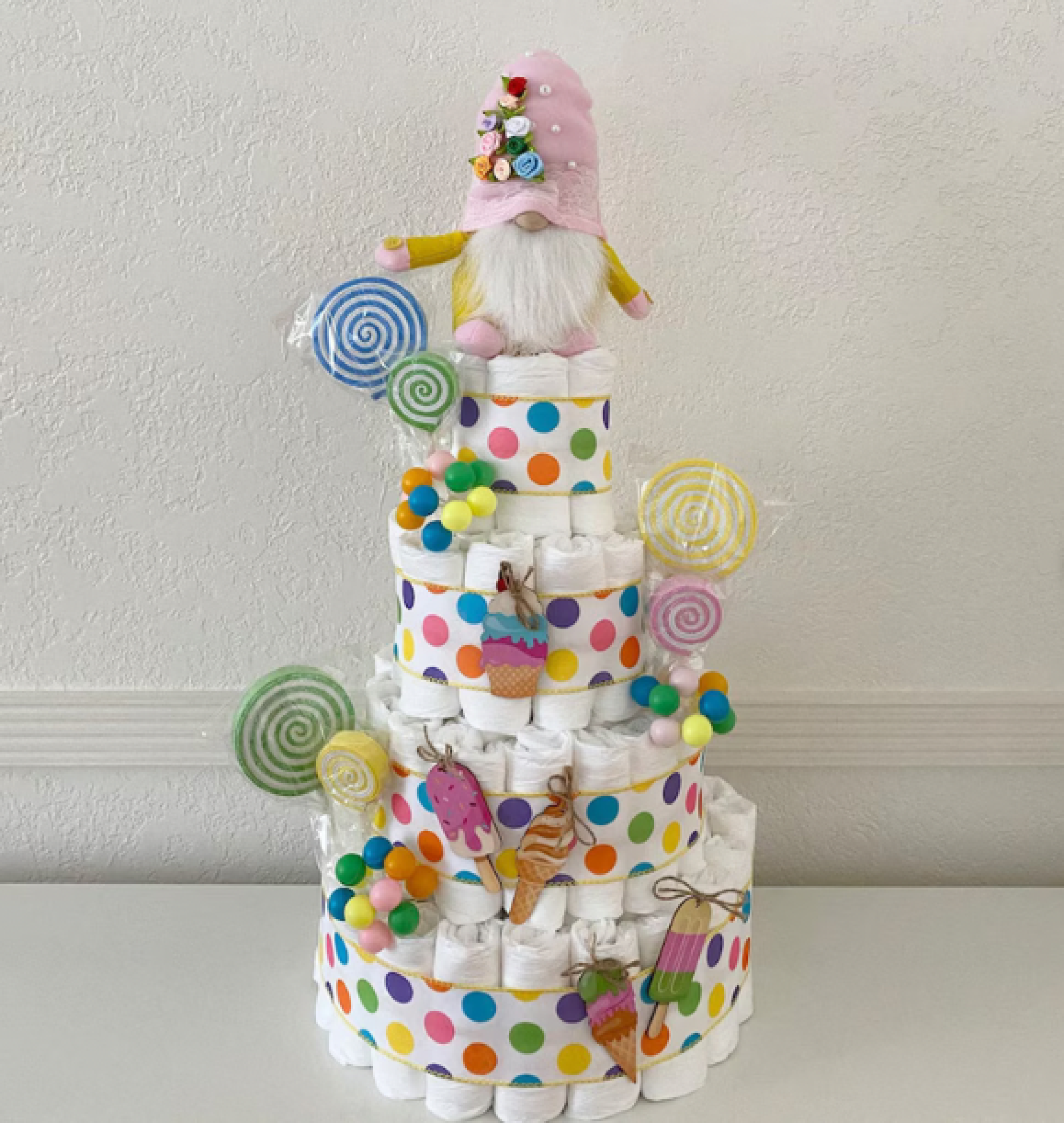 gnome diaper cake