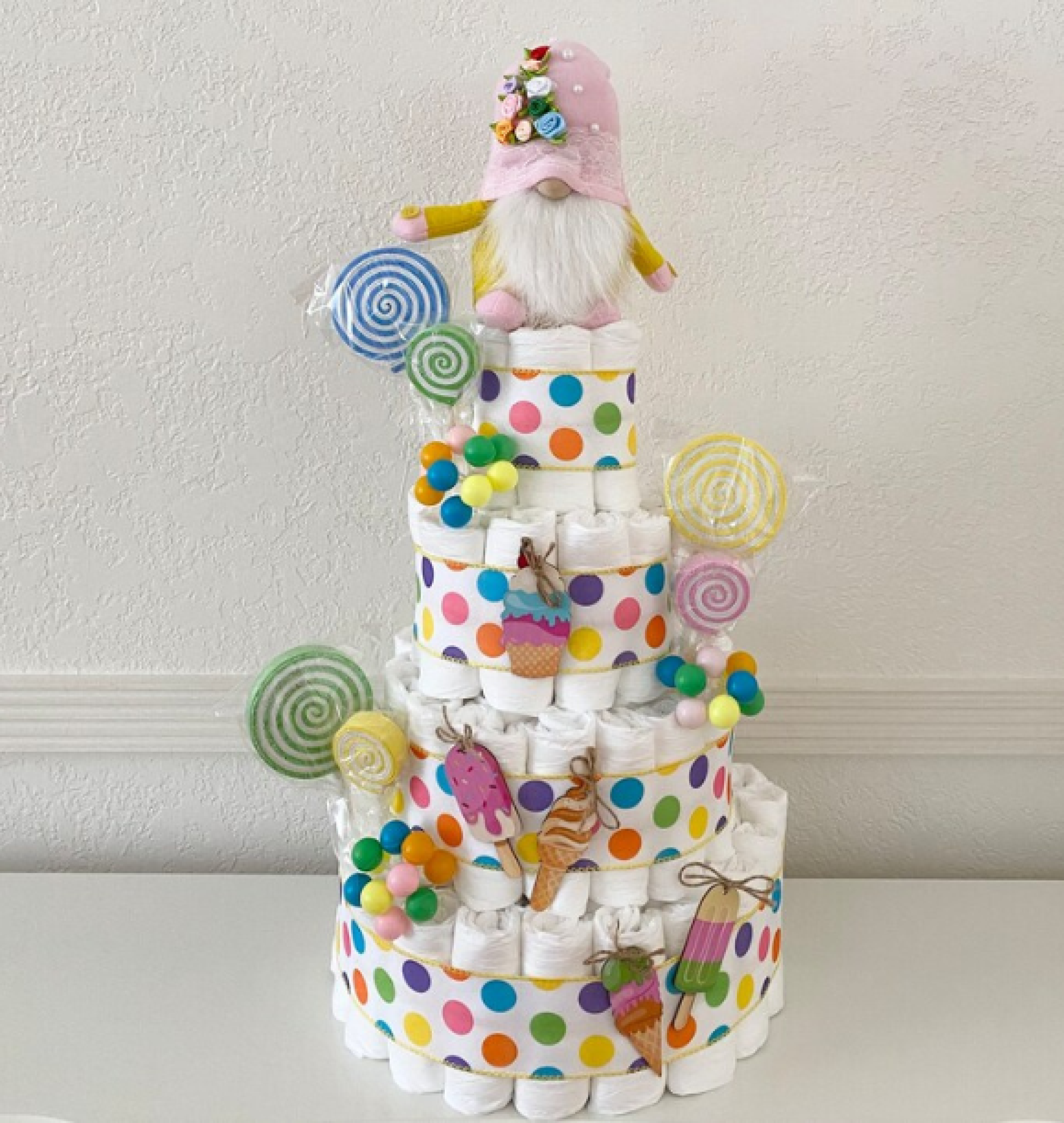 gnome diaper cake