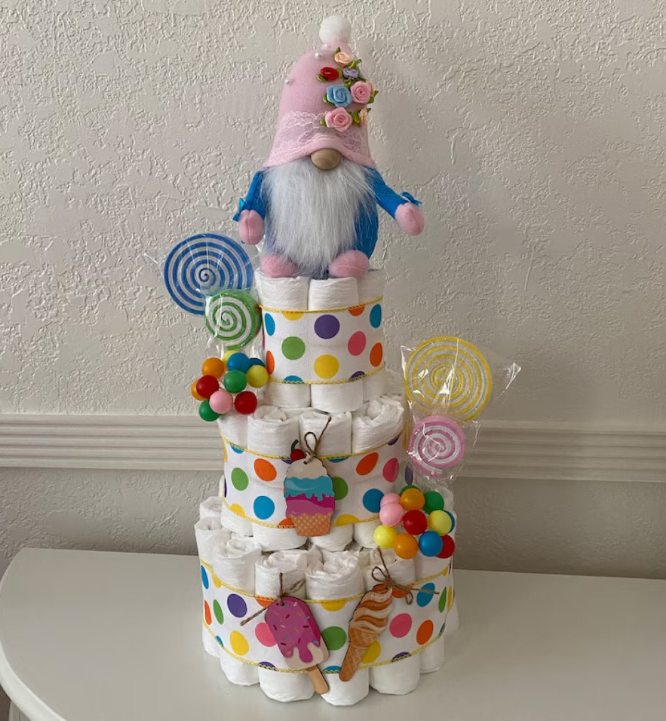 gnome diaper cake
