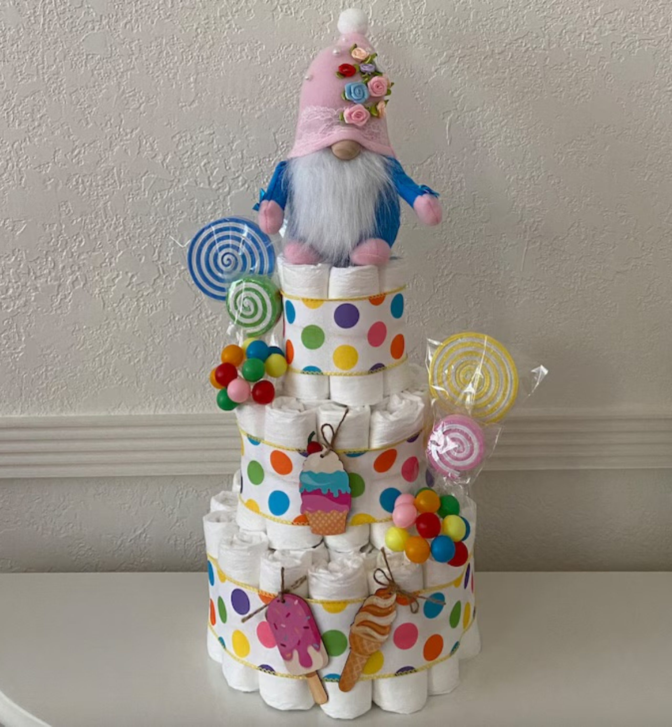 gnome diaper cake